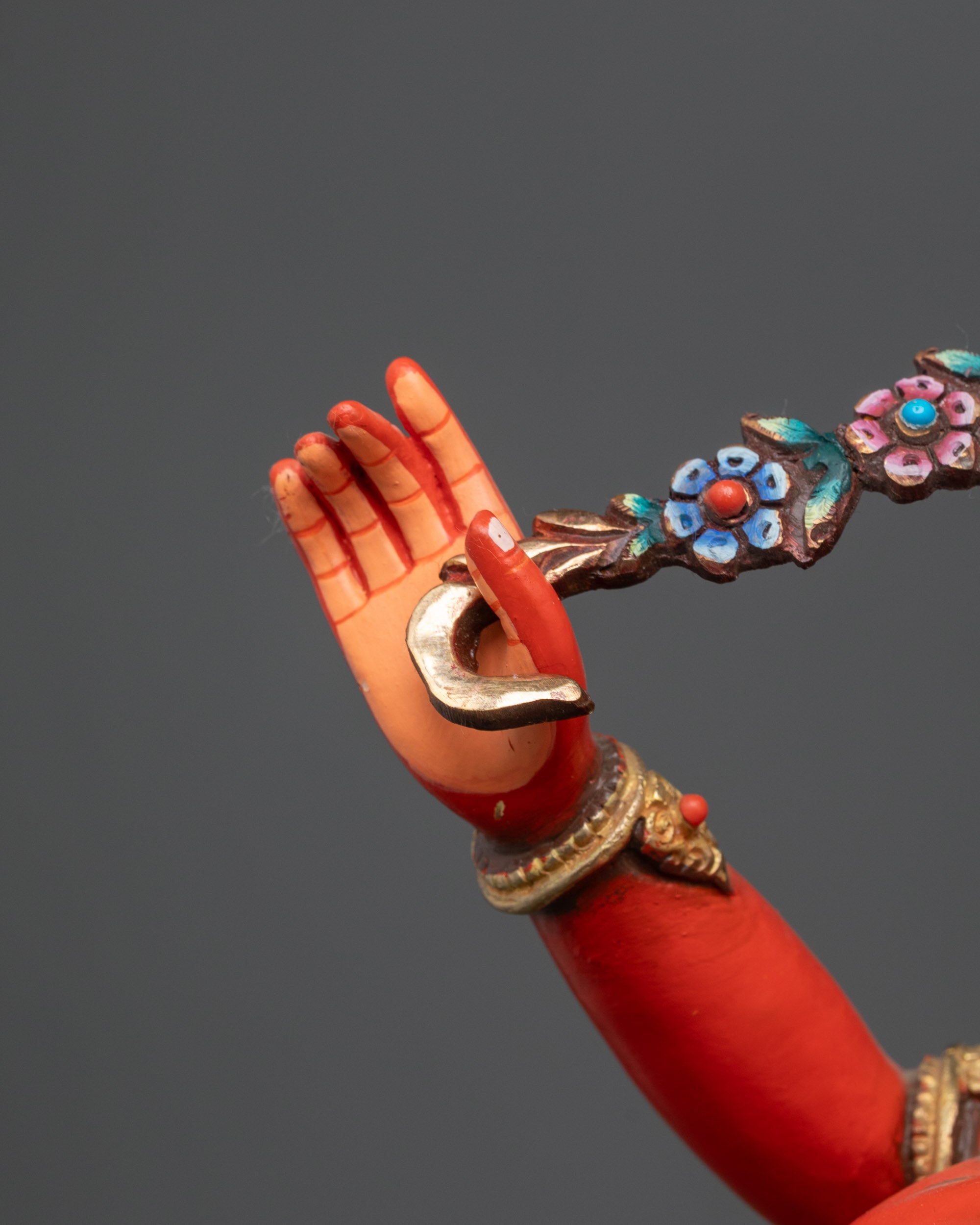 Red Kurukulla Statue | Hand-Carved Buddhist Dakini Sculpture