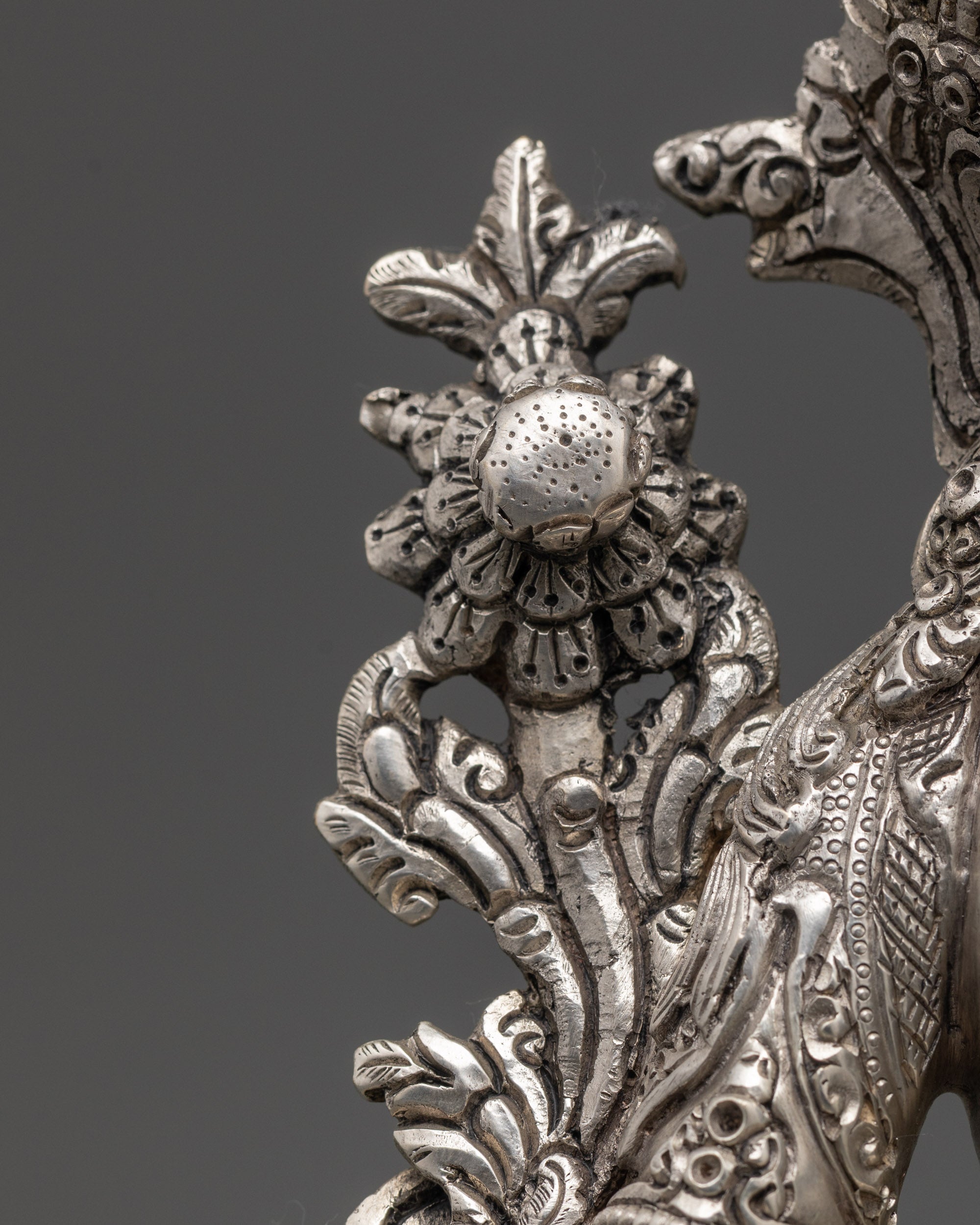 Nepal Handmade Silver-Plated Green Tara Statue
