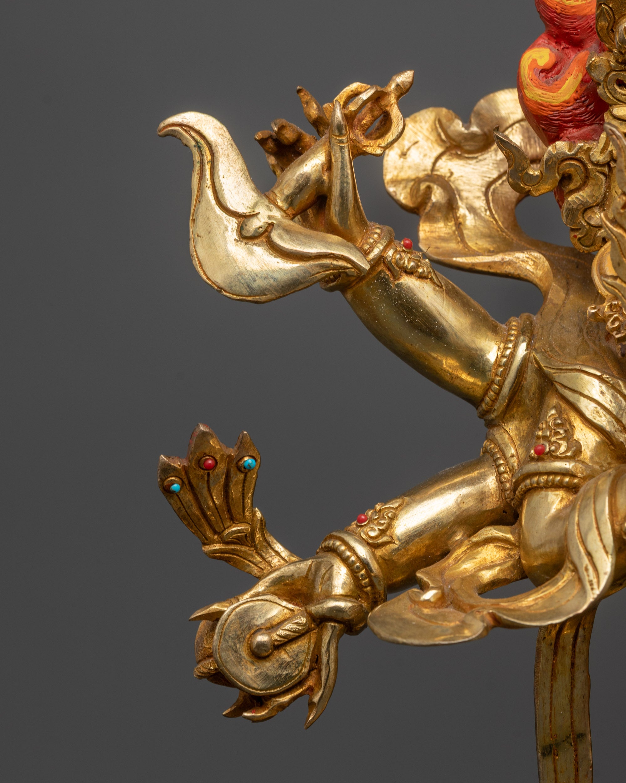 White Mahakala Statue from Nepal | Wrathful Deity for Meditation