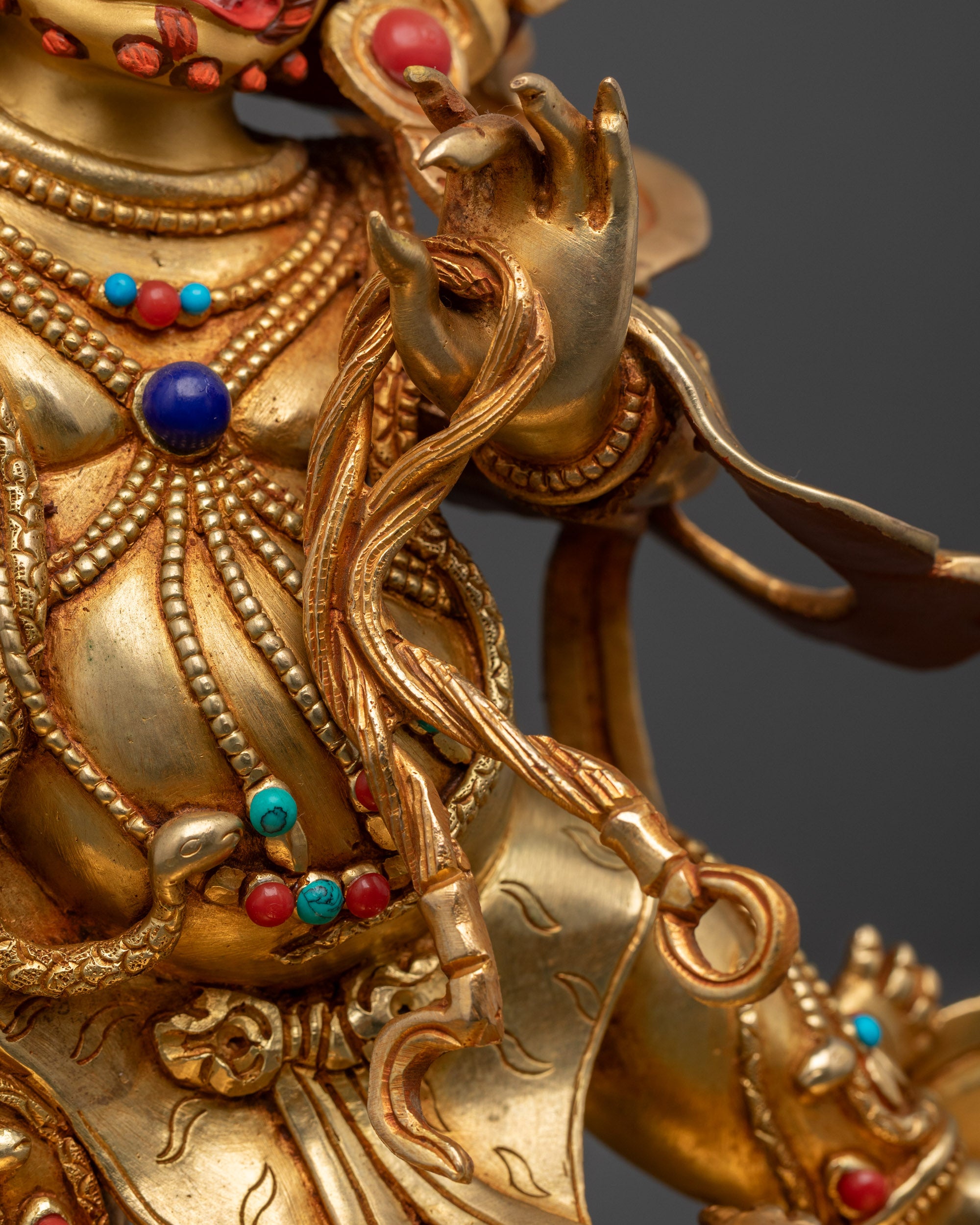Wrathful Vajrapani Statue | 24K Gold-Gilded Guardian of Enlightenment