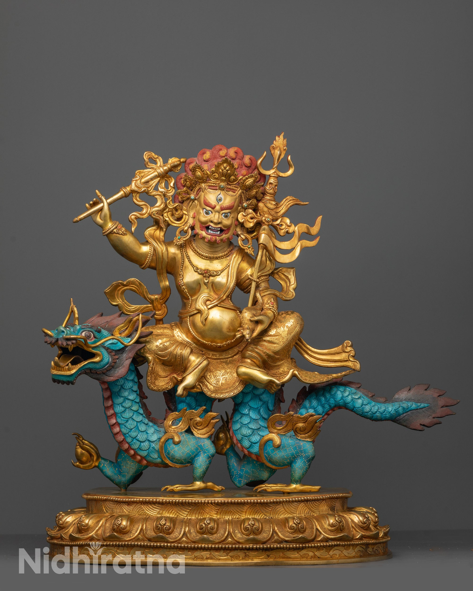 Wealth Deity White Dzambhala Statue | Prosperity Deity