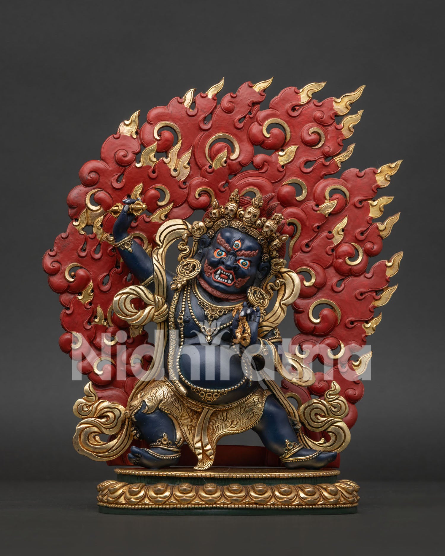 chana dorje vajrapani statue front view handcrafted in nepal