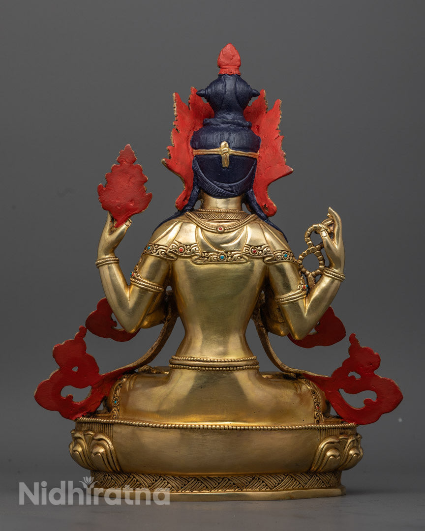 Chenrezig Statue | Tibetan Avalokiteshvara Handmade in Nepal