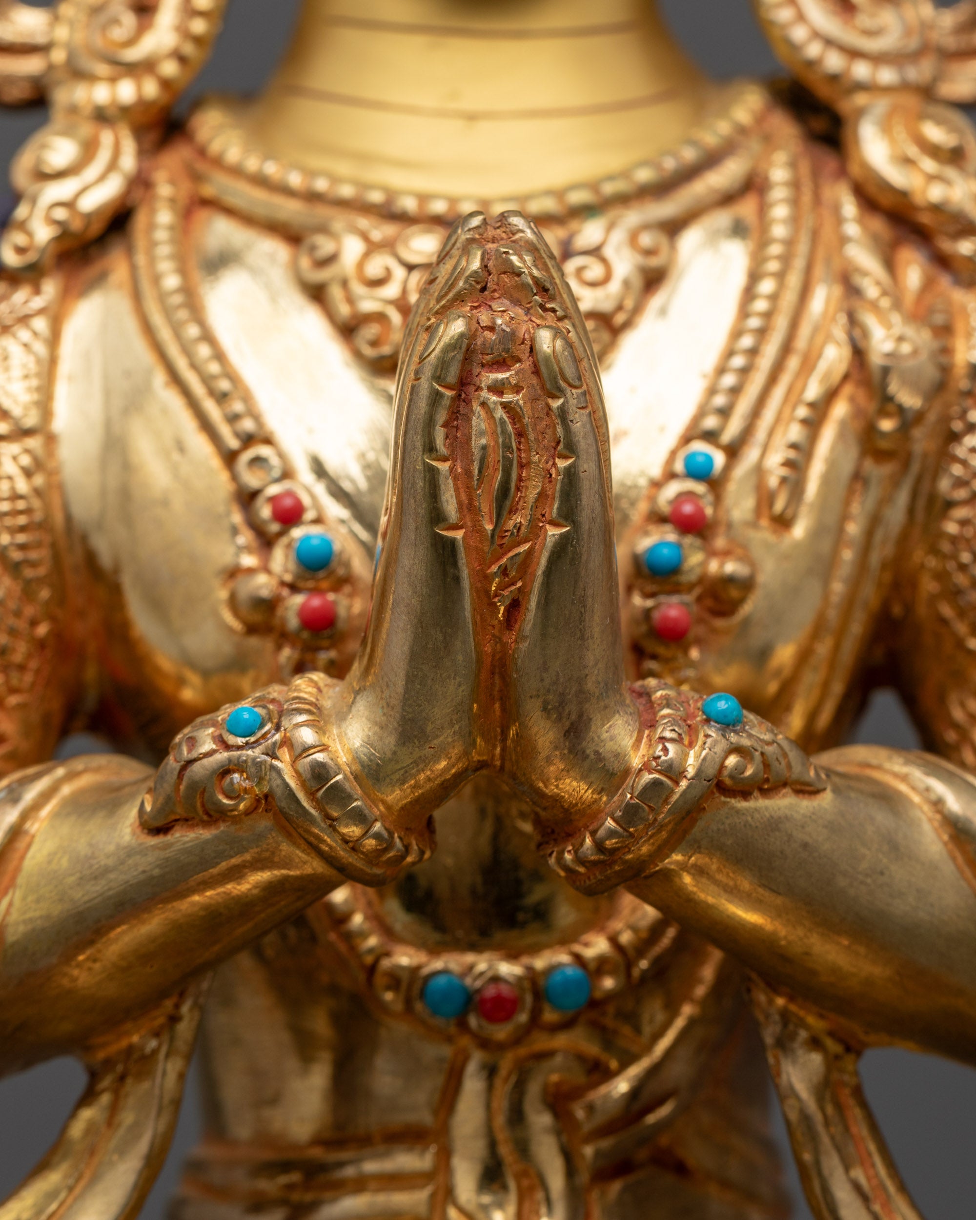 Handcrafted Chenrezig Statue | Tibetan Avalokiteshvara Bodhisattva Idol