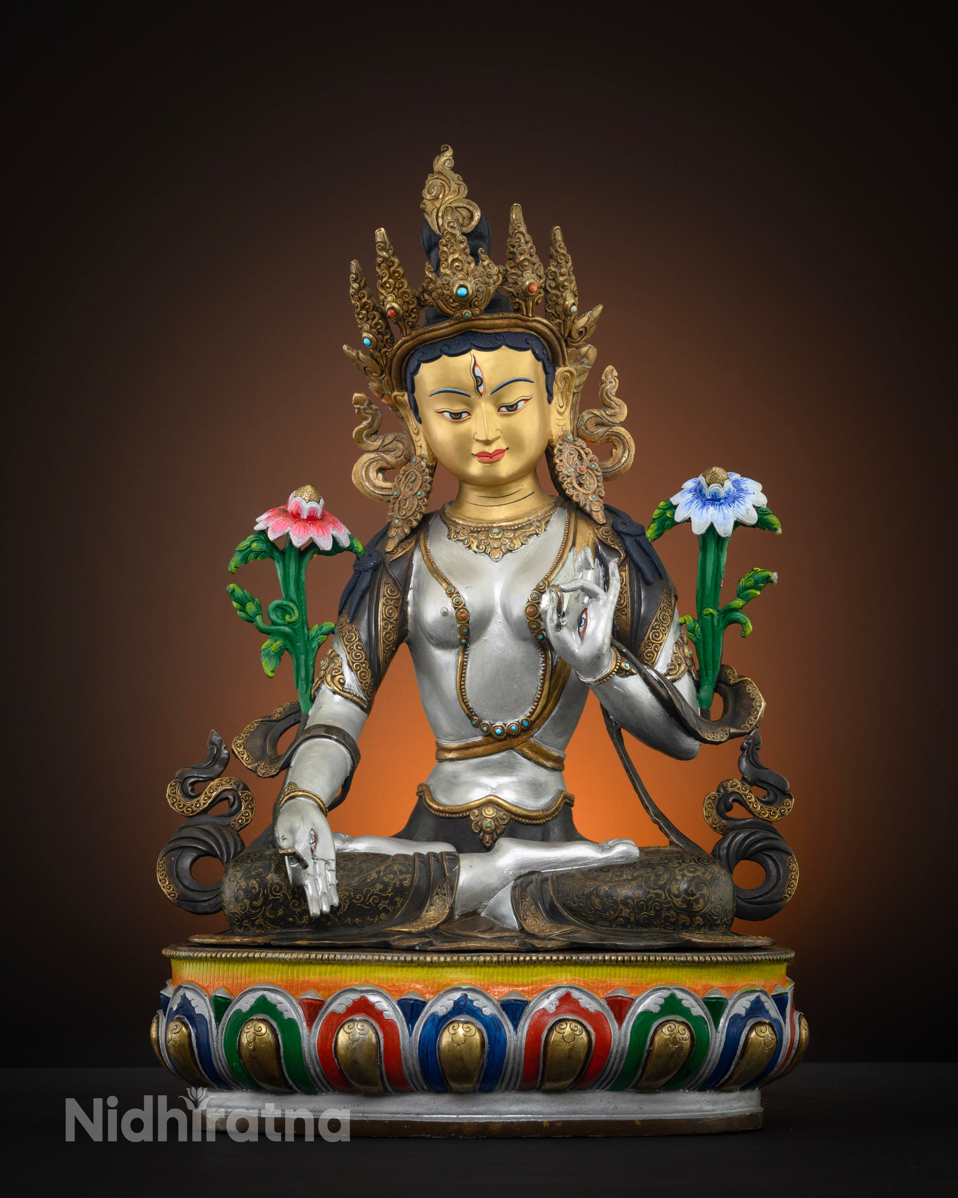 masterpiece front view of colorful white tara