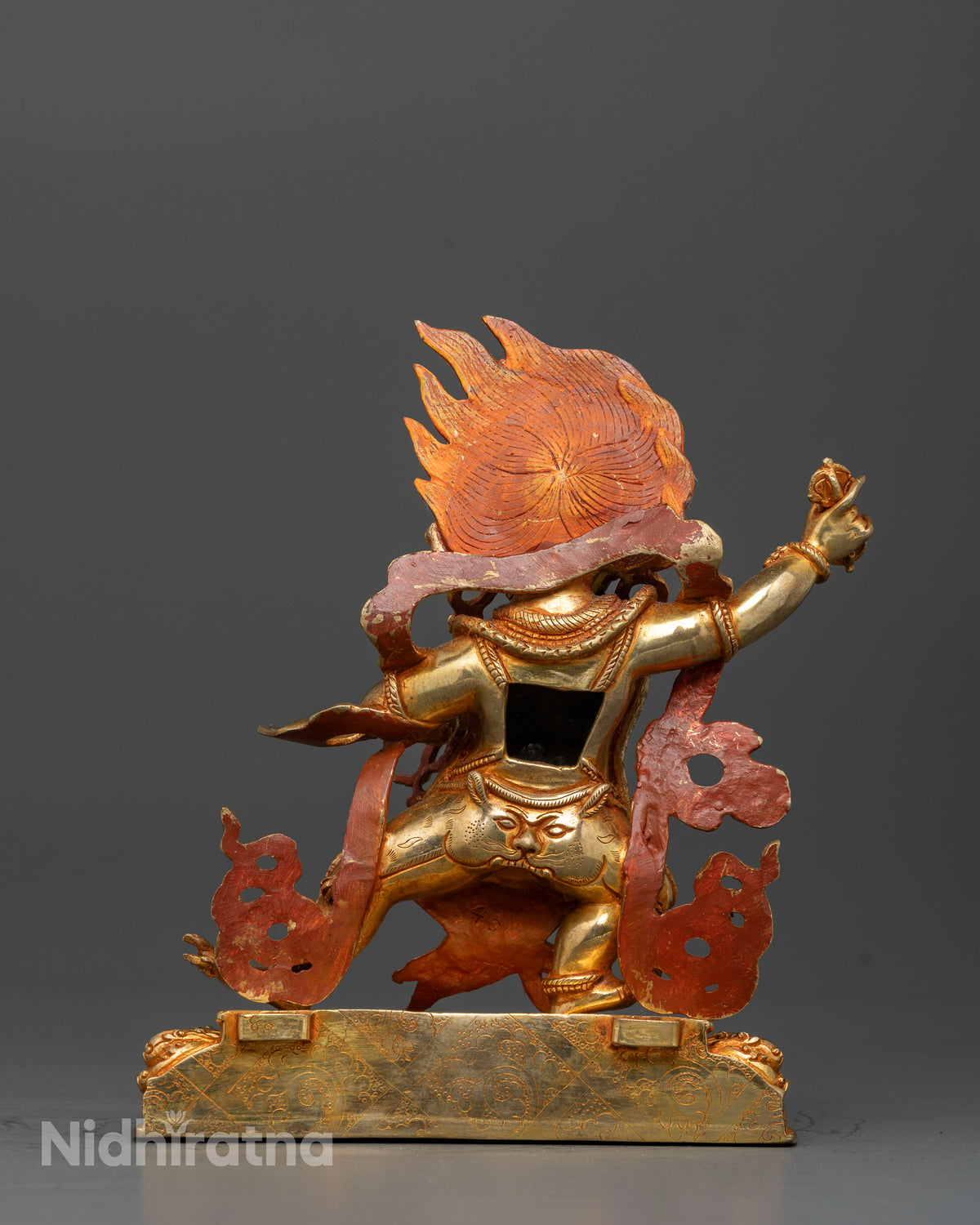 Dynamic Vajrapani statue symbolizing Buddhist power protection and courage