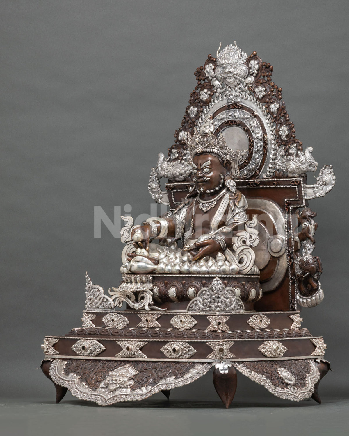 Dzambhala Throne Statue Symbolizing Wealth Generosity and Prosperity