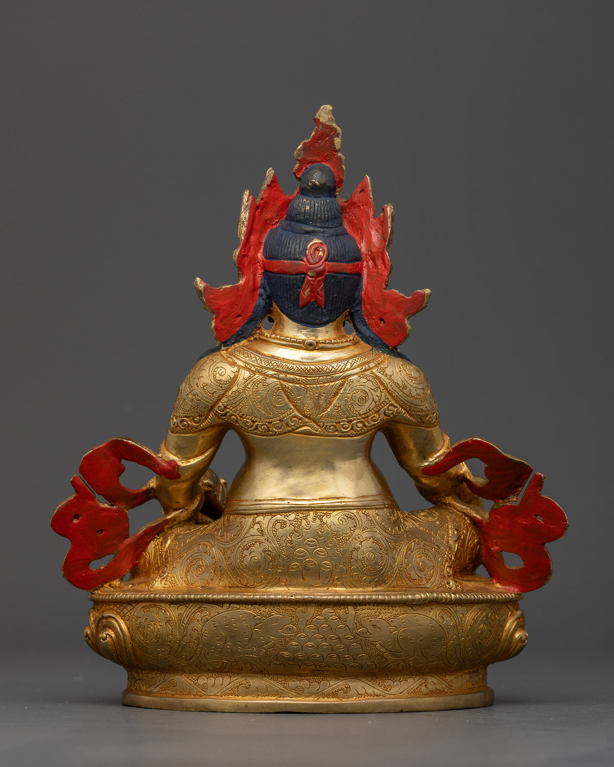 Dzambhala wealth deity statue symbolizing prosperity abundance generosity and spiritual wealth