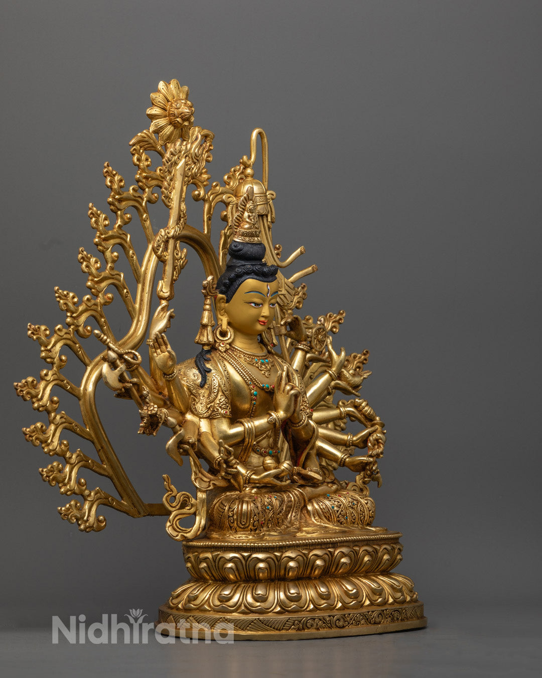 Eighteen armed Chundi Devi holding sacred ritual implements