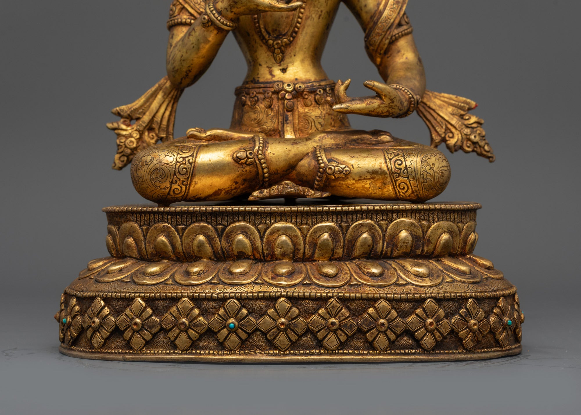 Antique Finish Five Bodhisattva Statue Set | Sacred Buddhist Set
