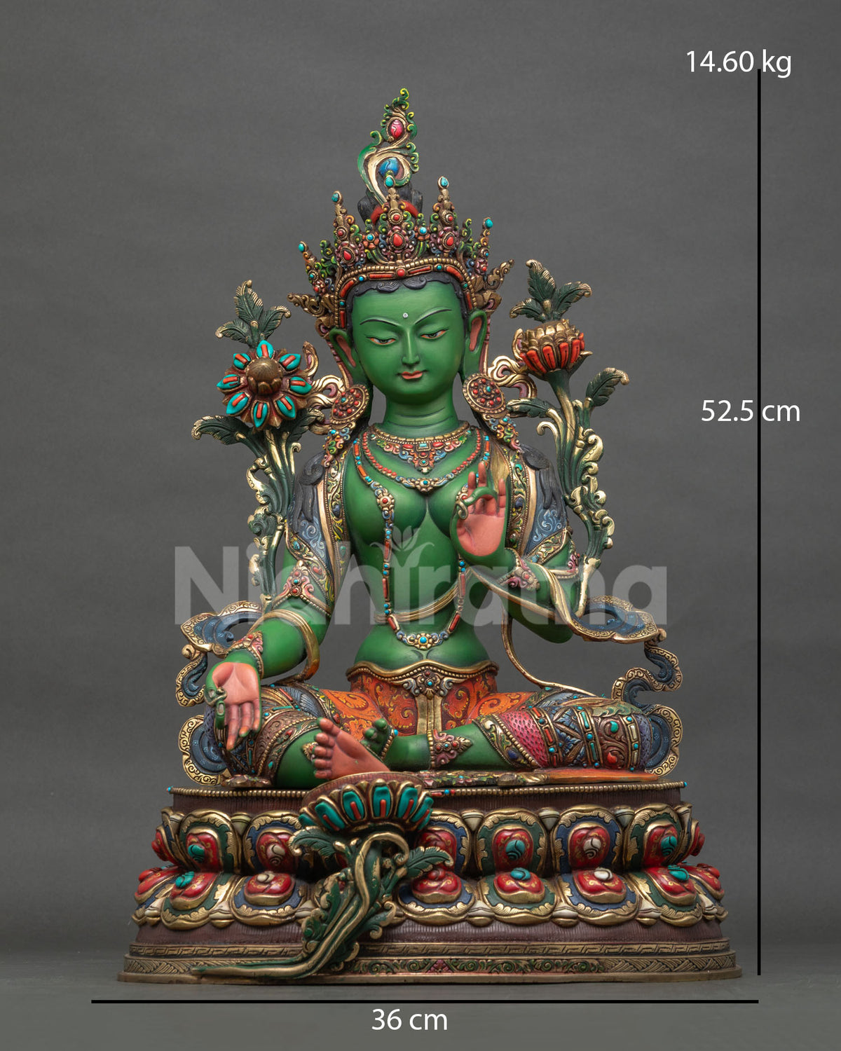 Vibrant Green Tara Sculpture – Handcrafted Nepali Buddhist Art