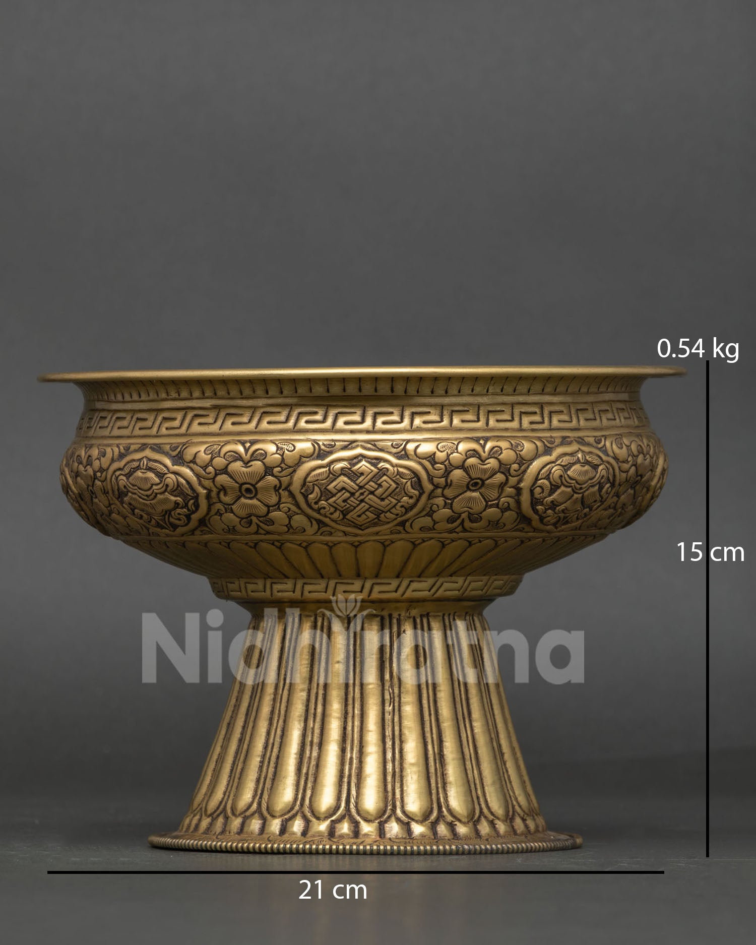 Food Offering Bowl handcrafted from brass by Newari artisans in Patan, Nepal