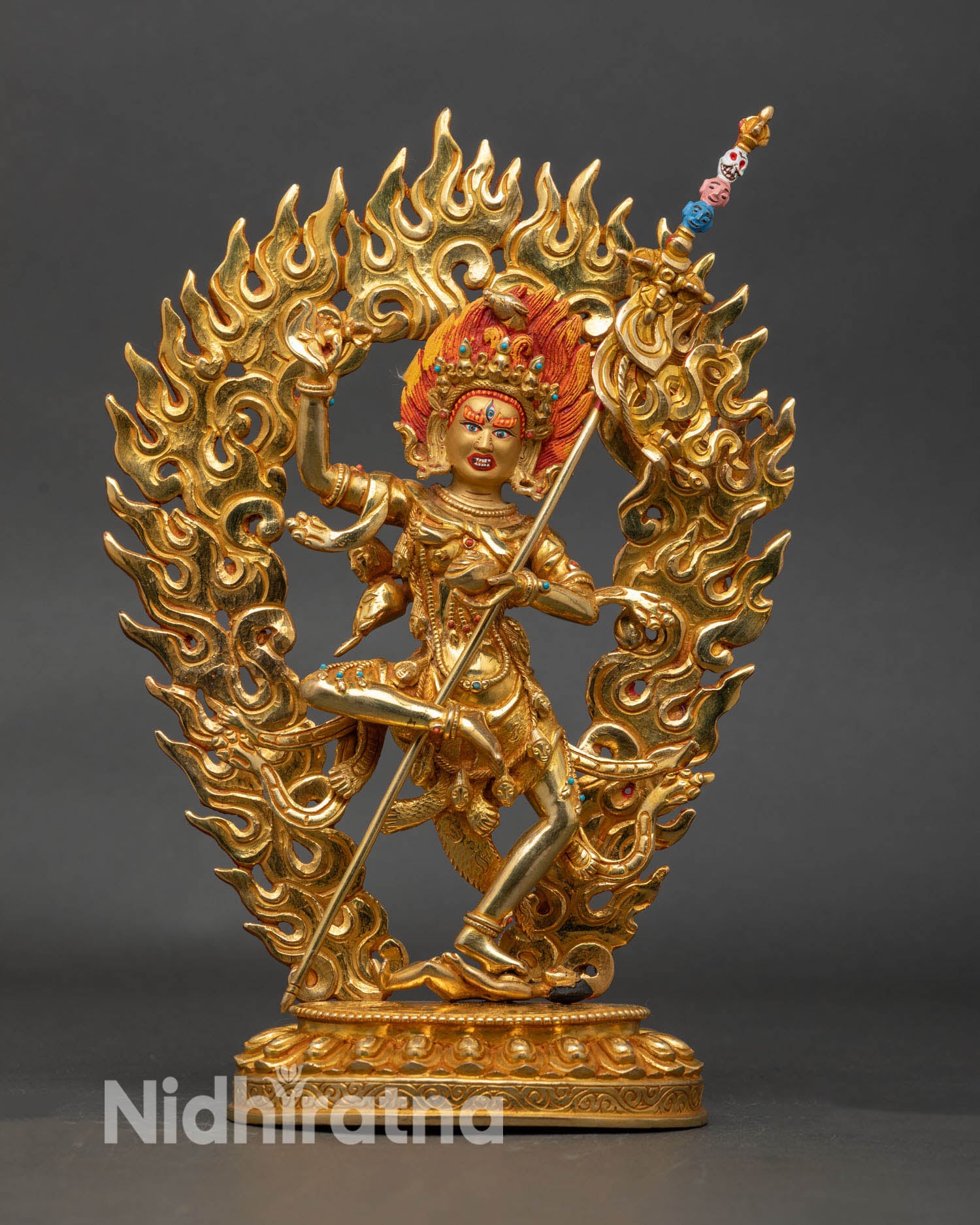 Front view Troma Nangmo statue, Vajrayana Buddhist protector, altar decor