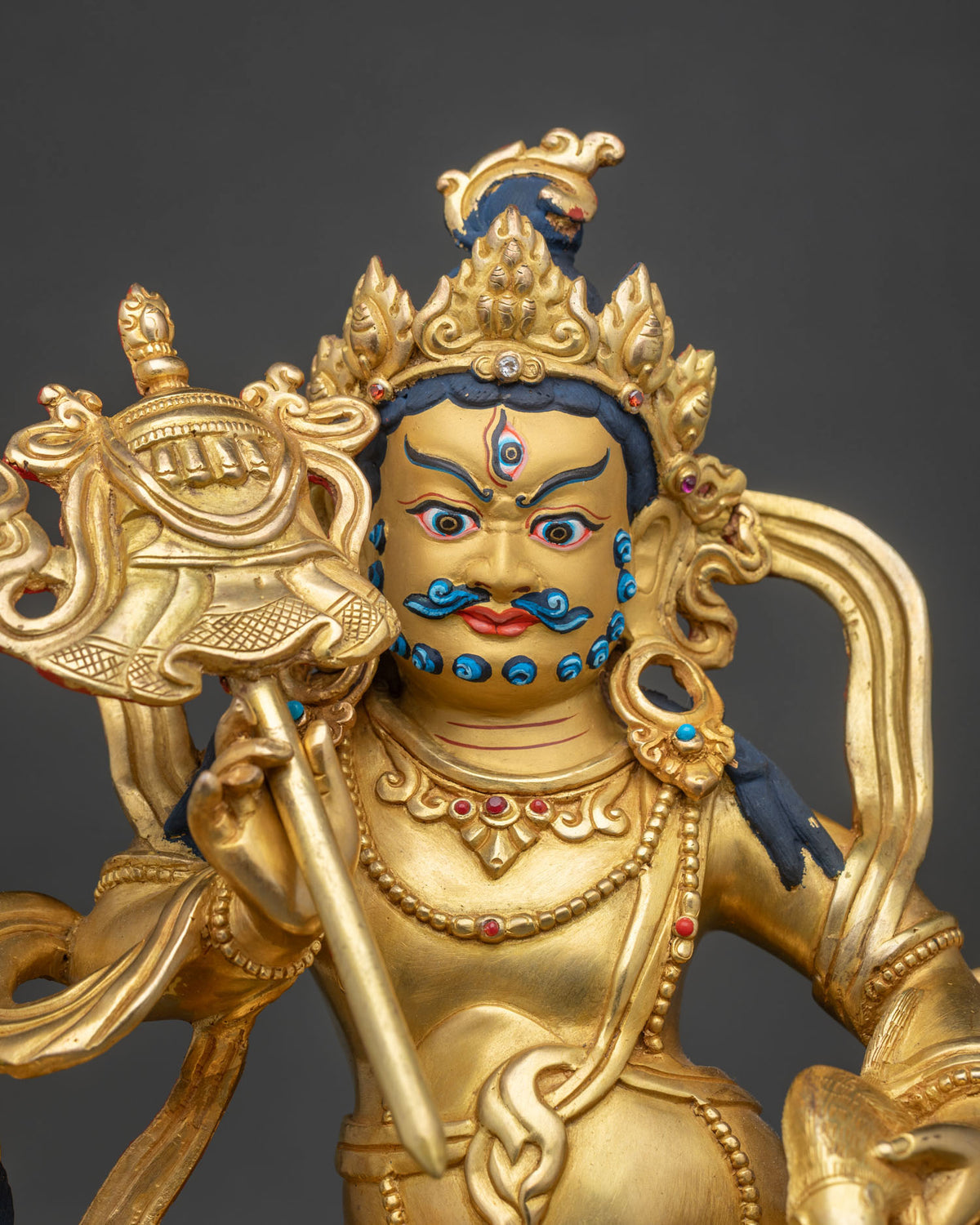 Gold gilded Namtoshe Statue, traditional Newari Buddhist art