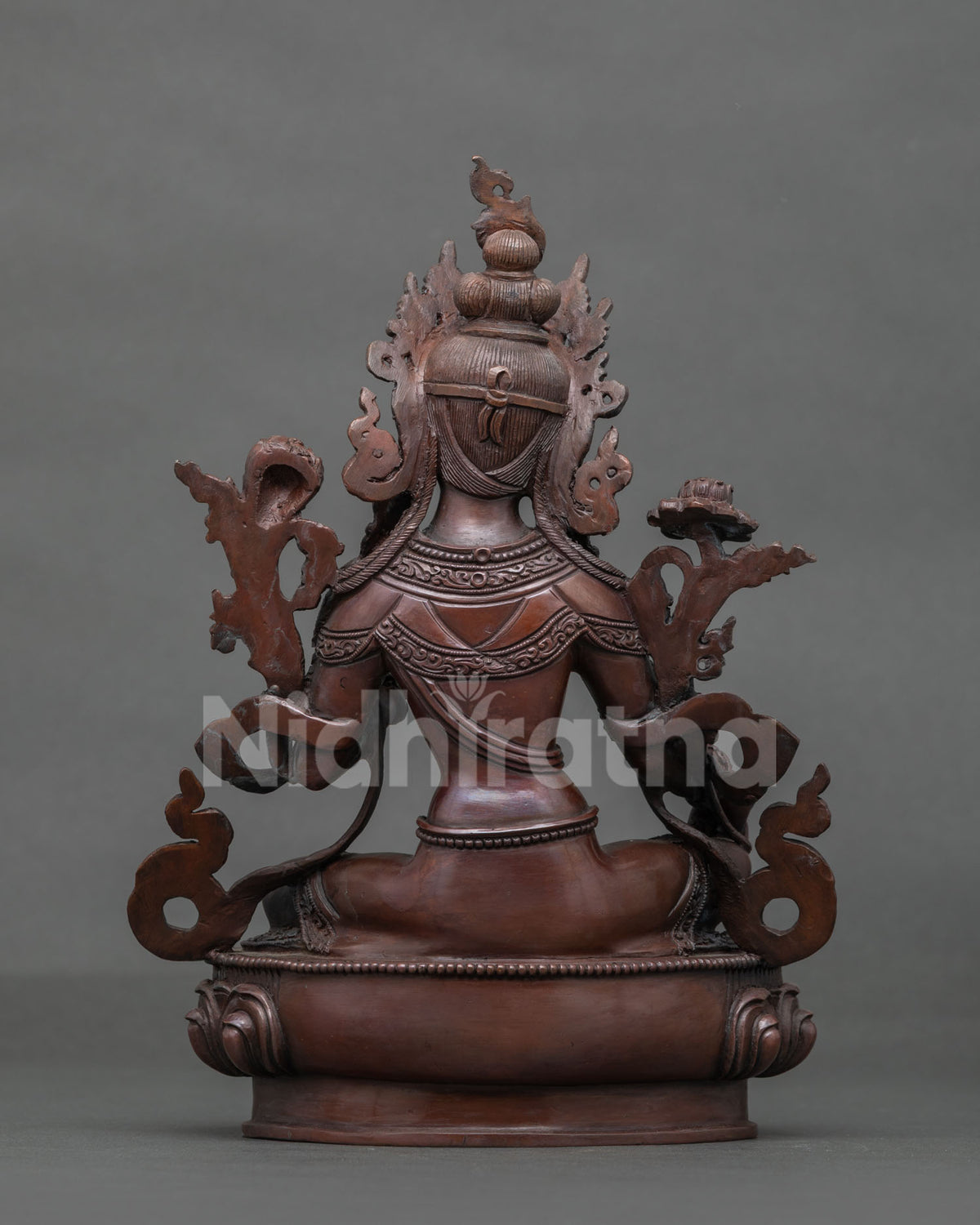 Green Tara statue, handcrafted by Newari artisans in Patan, Nepal using traditional lost-wax casting