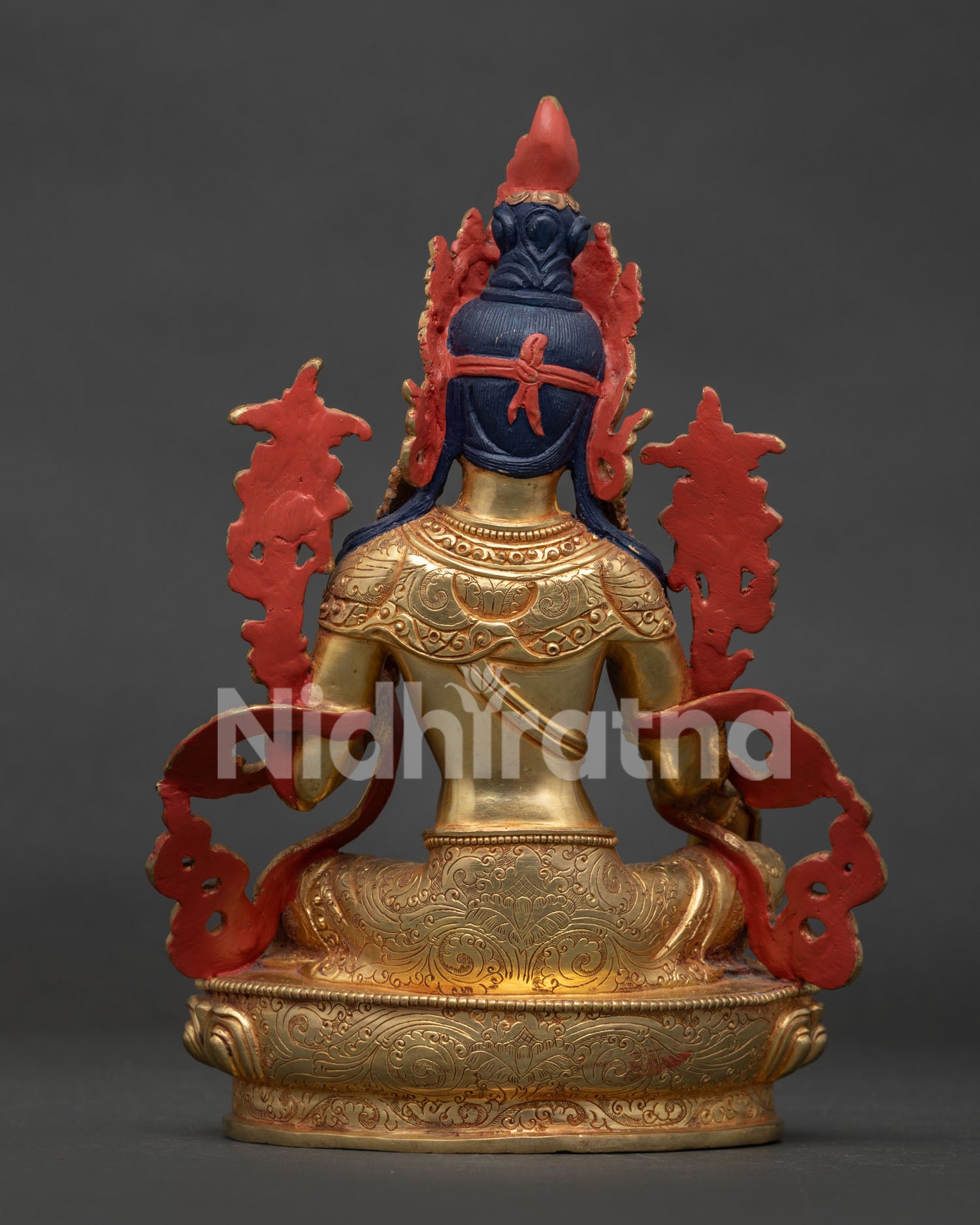 Green Tara Statue Handcrafted by Newari Artisans in Patan Nepal.