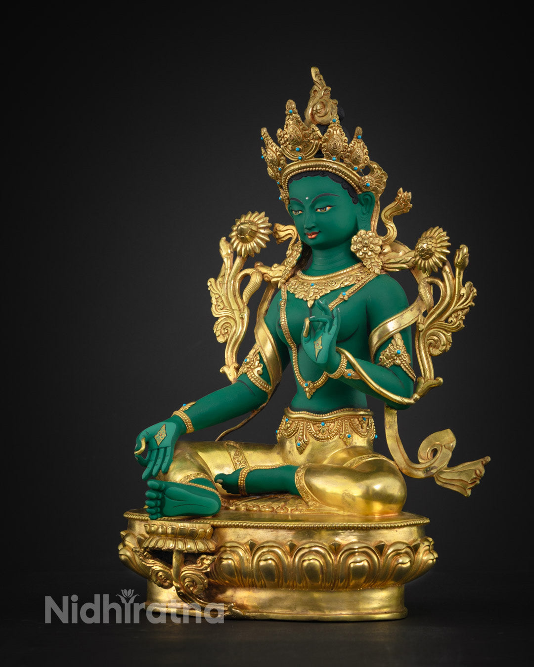 green tara statue | green tara deity | ārya-tārā | green tara bodhisattva |female buddha | green tara goddess | green tara buddha