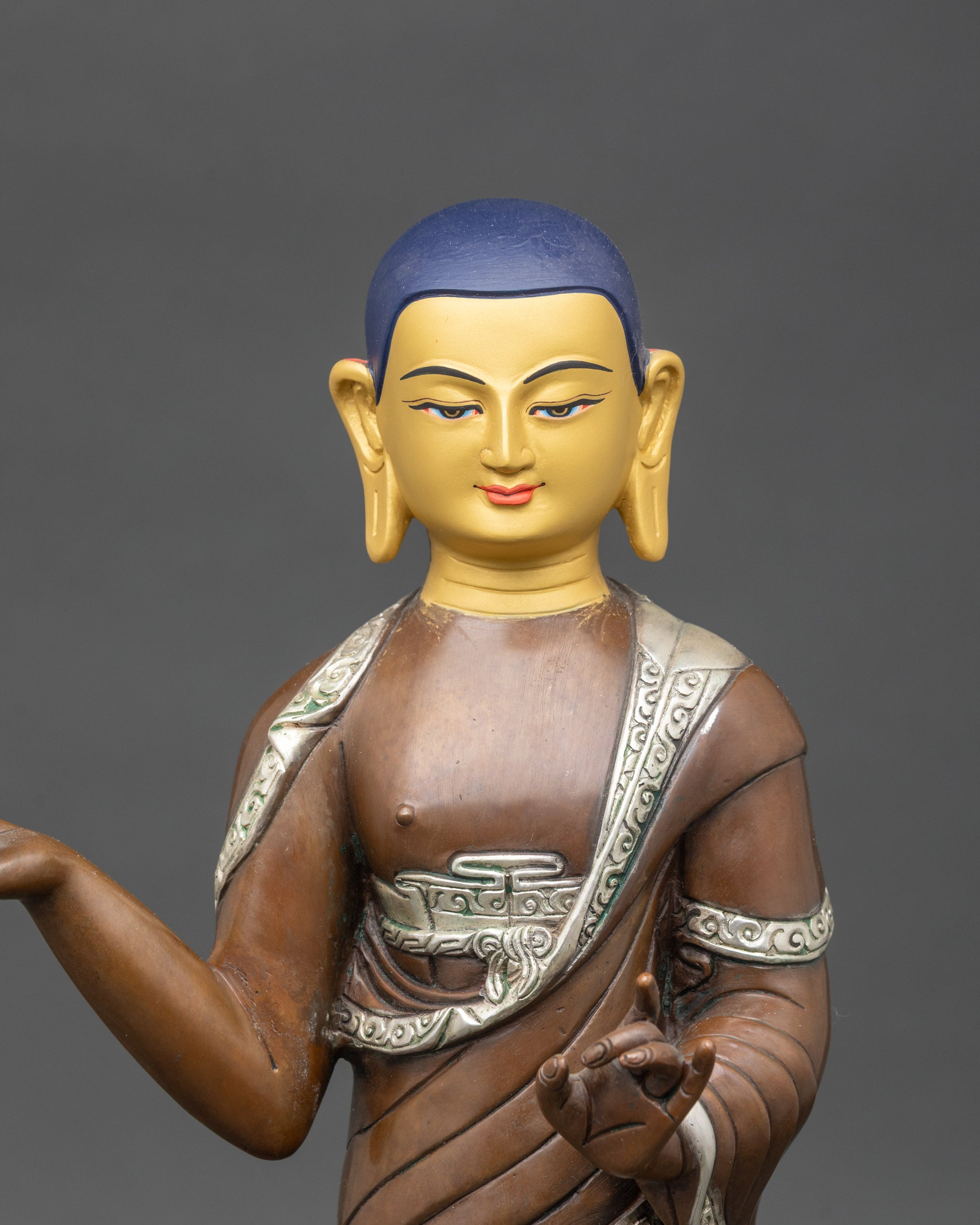 Shakyamuni Buddha with Two Disciples Statue | Handmade Nepalese Art