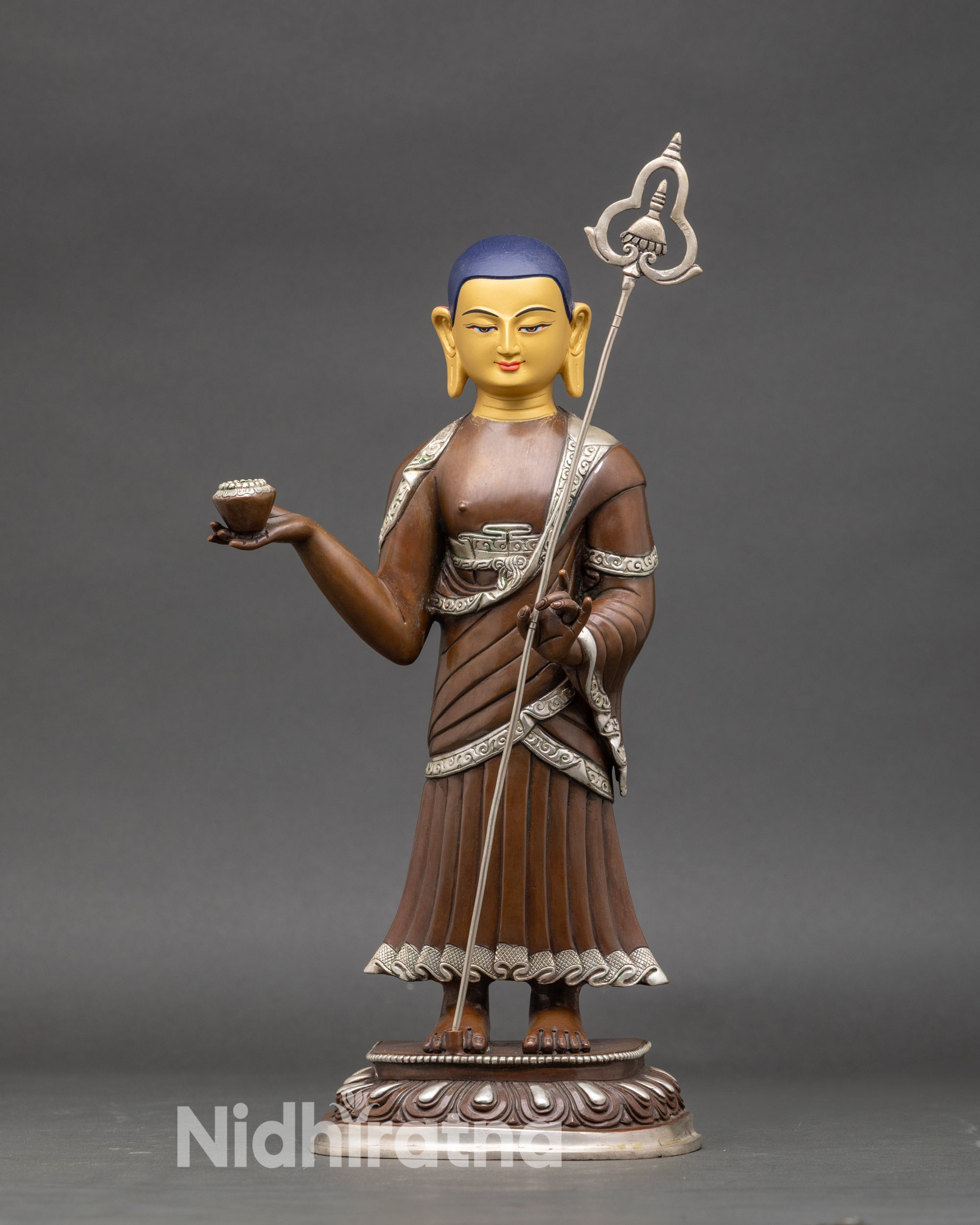 Shakyamuni Buddha with Two Disciples Statue | Handmade Nepalese Art