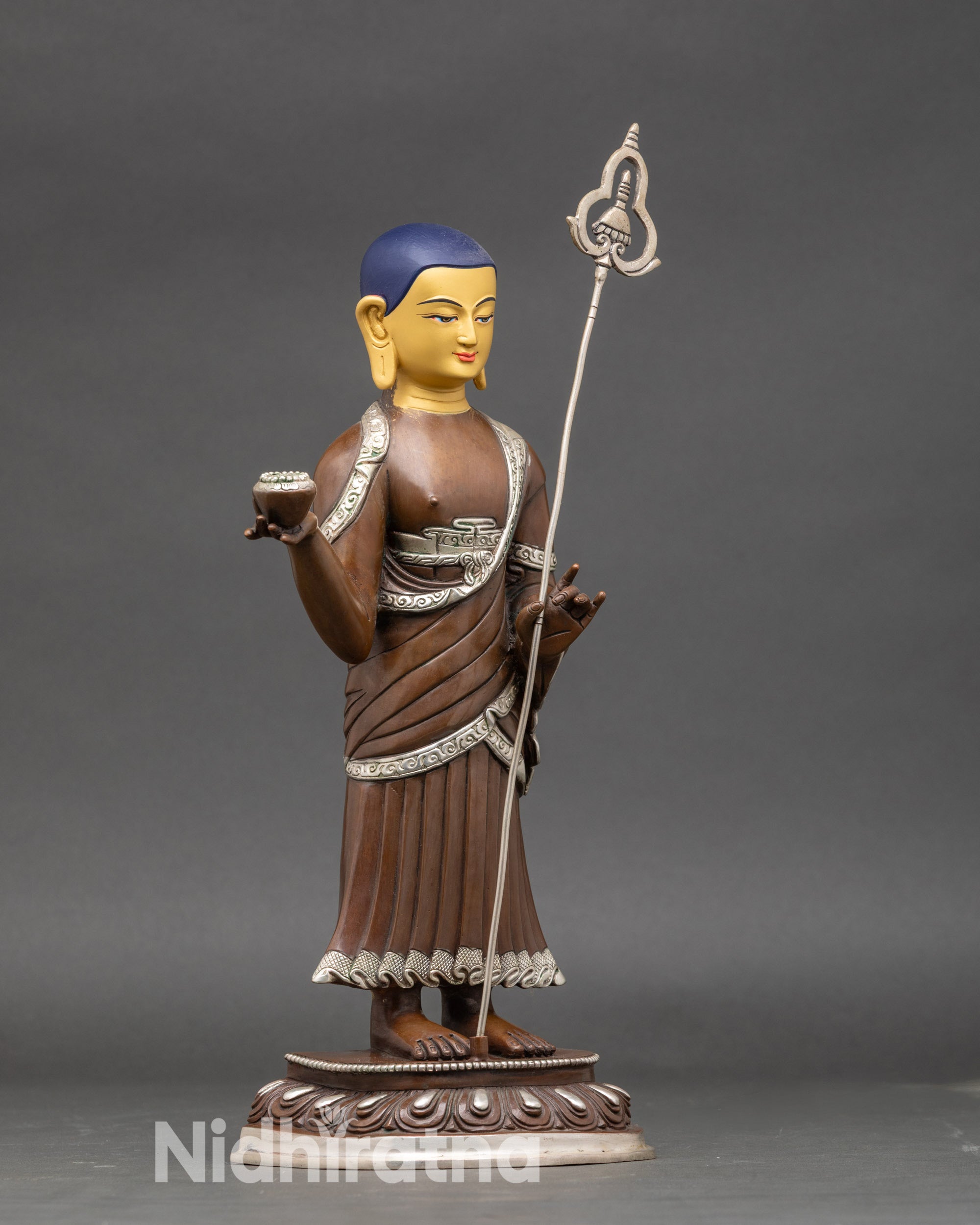 Shakyamuni Buddha with Two Disciples Statue | Handmade Nepalese Art