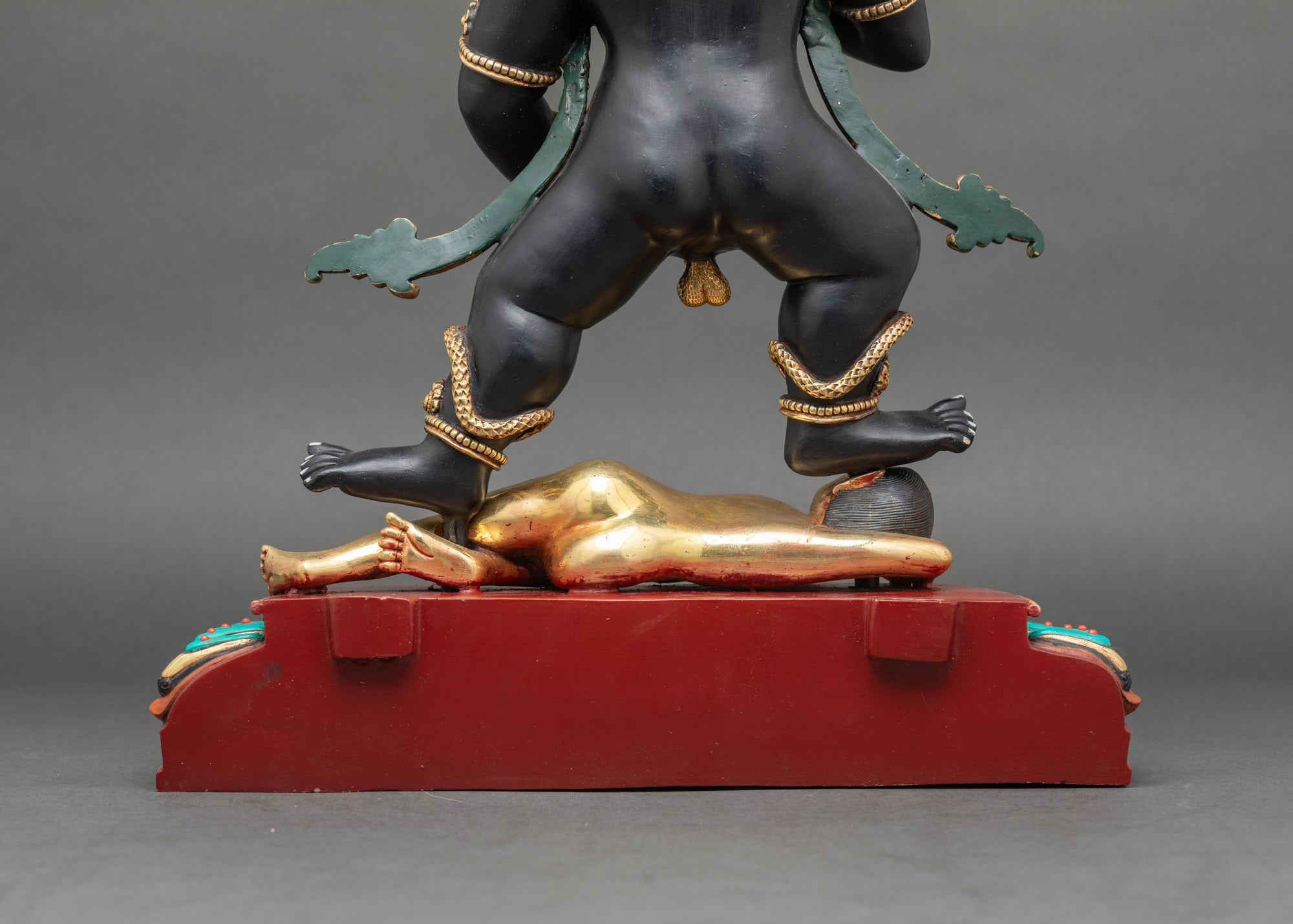 Dzambhala Nagpo Statue | Hand Painted Buddhist Sculpture