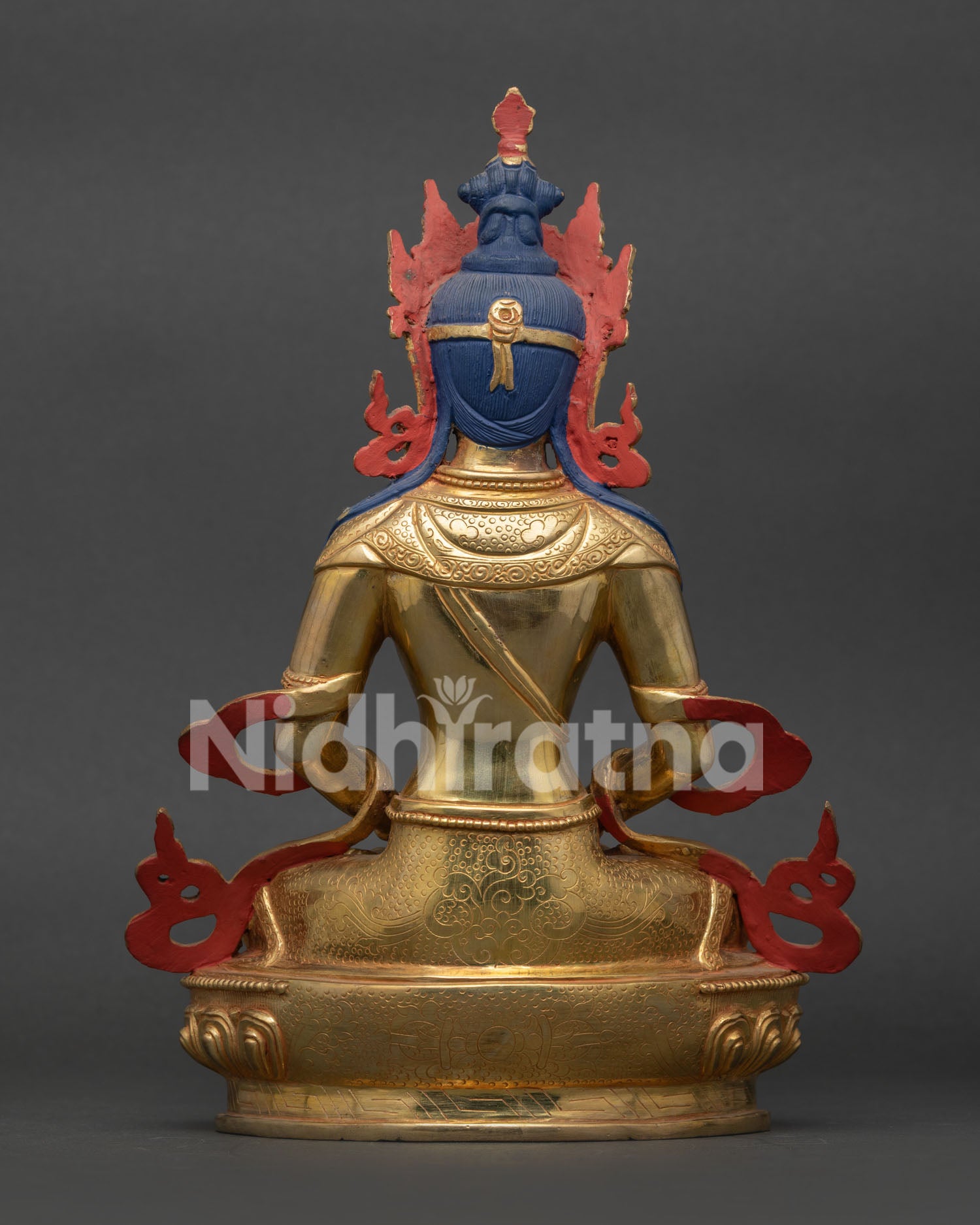 Handcrafted Amitayus Buddha Statue for Buddhist altar meditation and sacred collections.