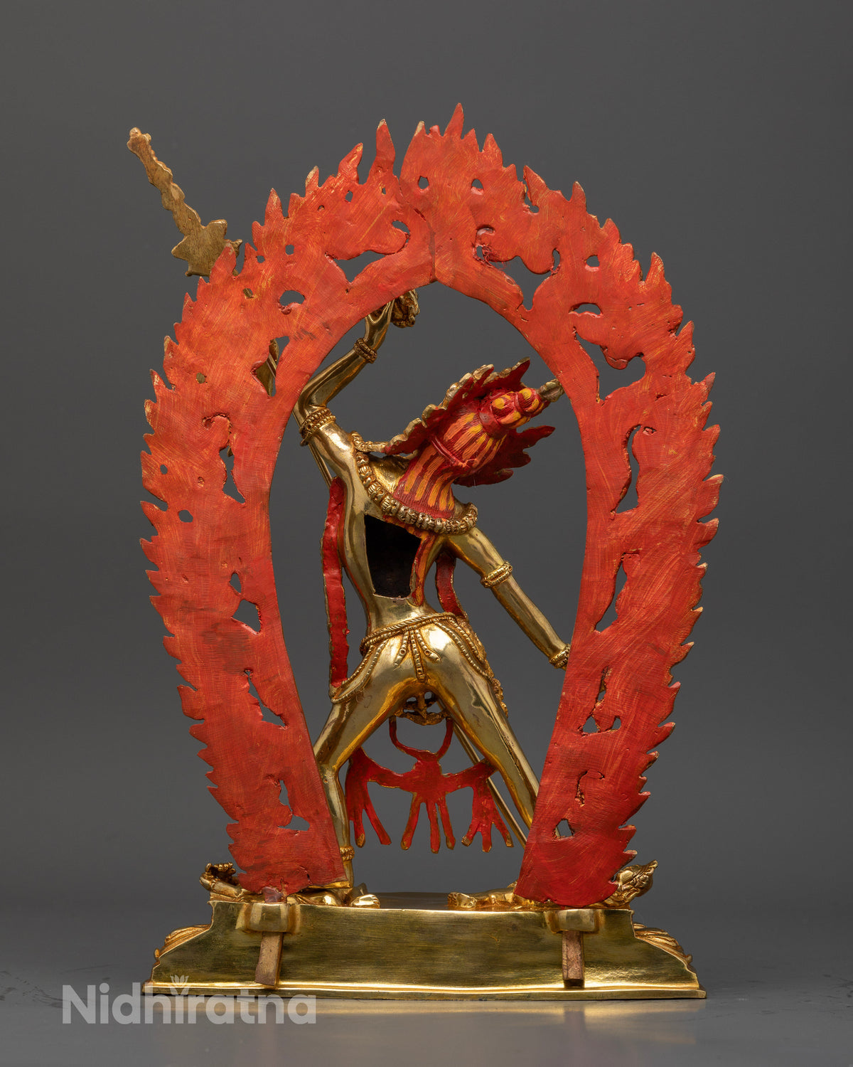 Handcrafted copper Vajrayogini statue for Buddhist altar shrine and meditation space.