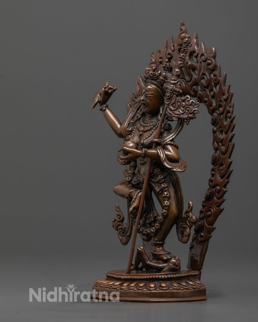 Handcrafted Dorje Phagmo Buddhist Statue with Kartika Kapala and Khatvanga Staff