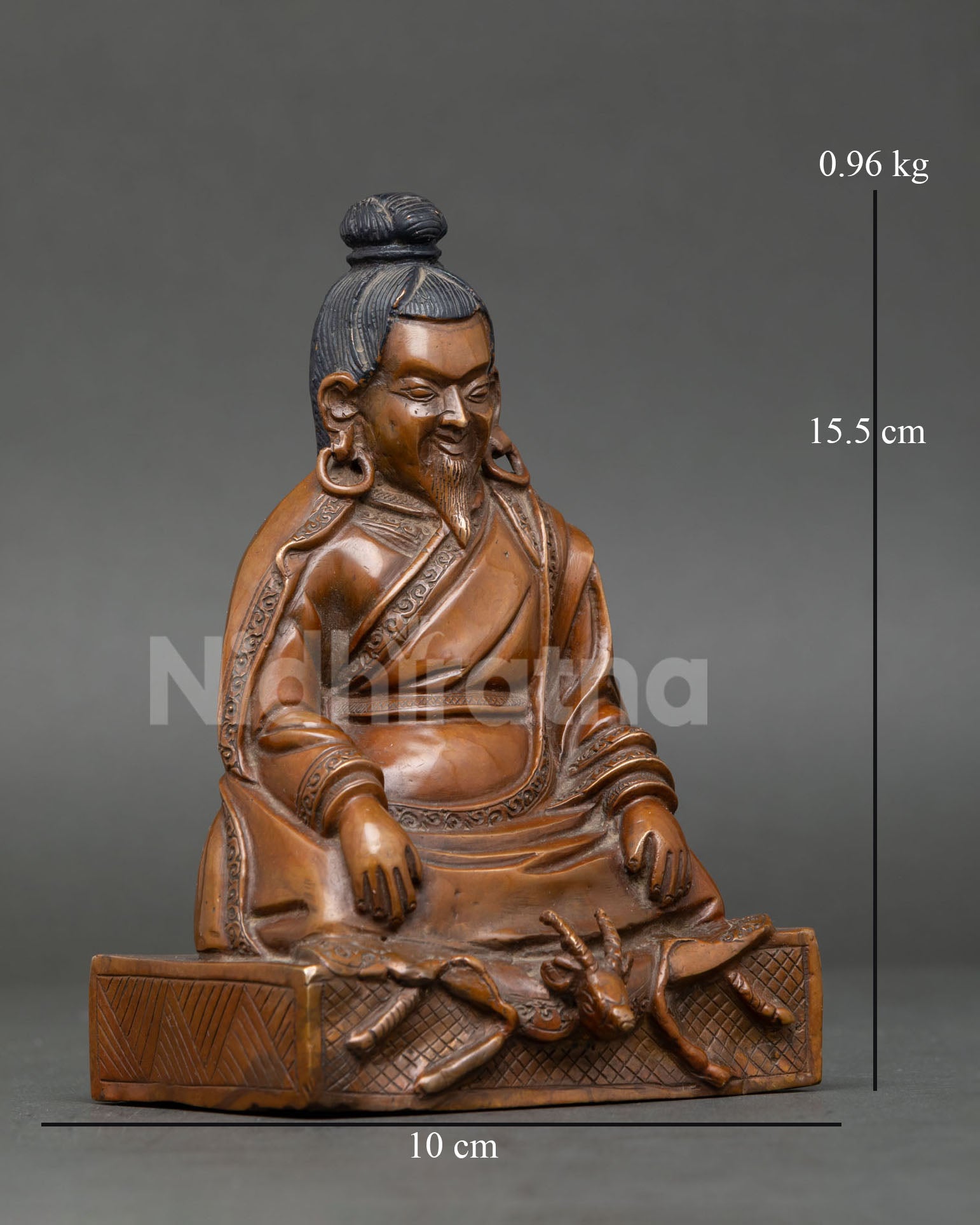 Handcrafted Marpa the Translator statue with traditional Tibetan Buddhist lineage artistry