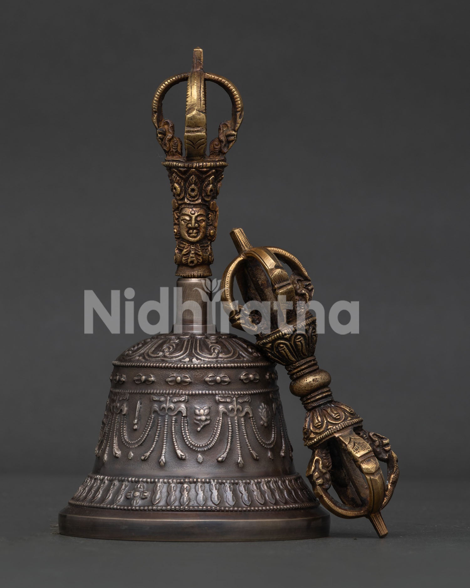 Handcrafted Vajra Dorje and bronze Ghanta for Buddhist rituals and meditation