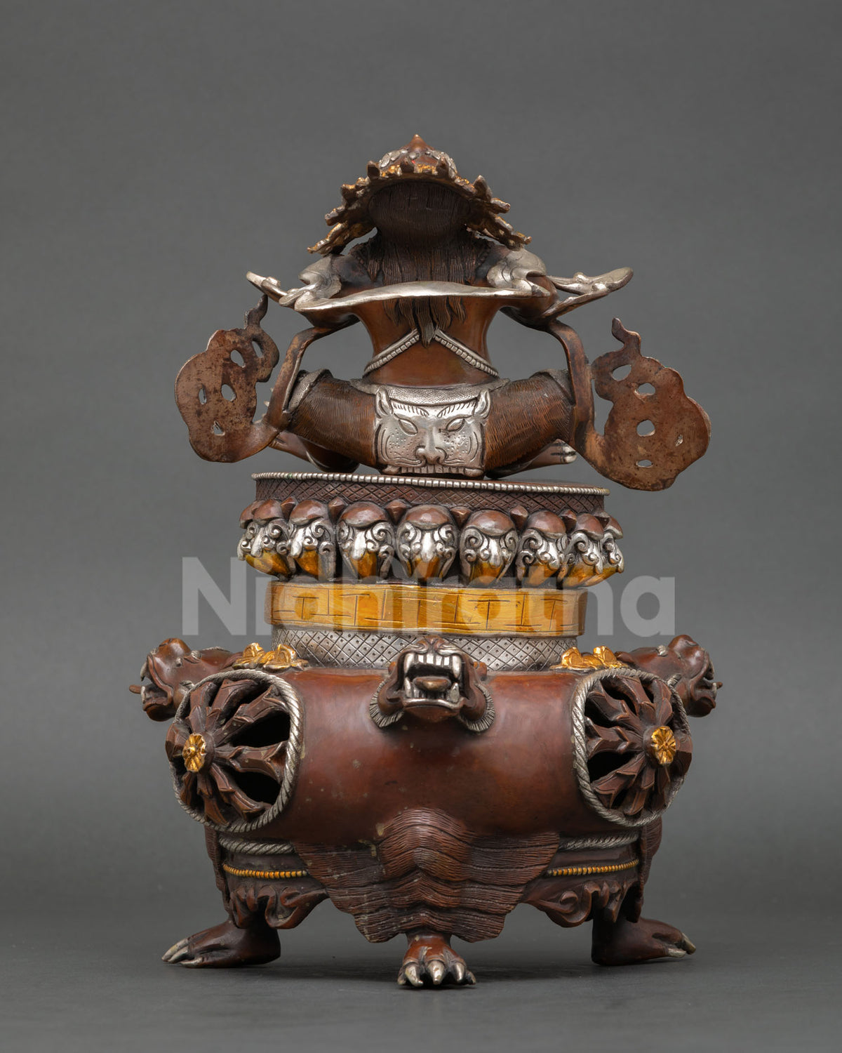 Handmade Dorje Khandro ritual incense burner for Buddhist altar and meditation space
