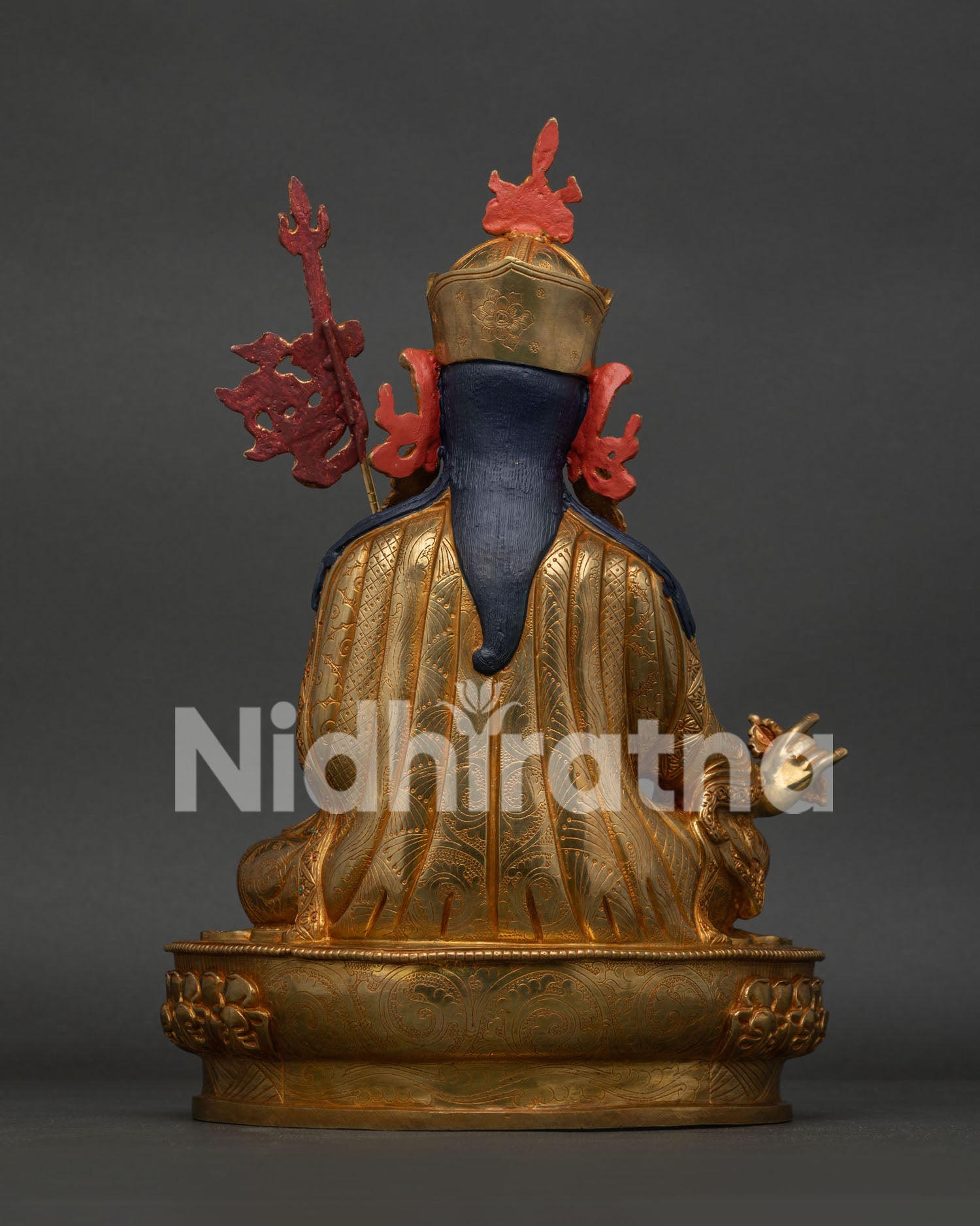 Handmade Guru Rinpoche Statue by Newari artisans from Patan, Nepal with sacred details