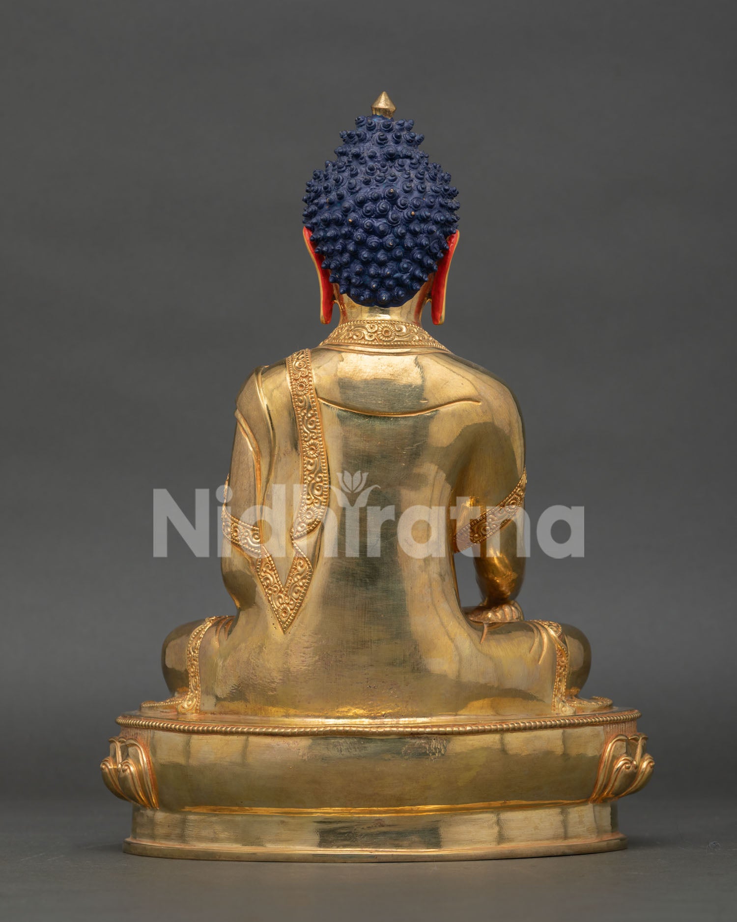 Handmade Nepalese Shakyamuni Buddha sculpture, showing traditional Newari craftsmanship and sacred art
