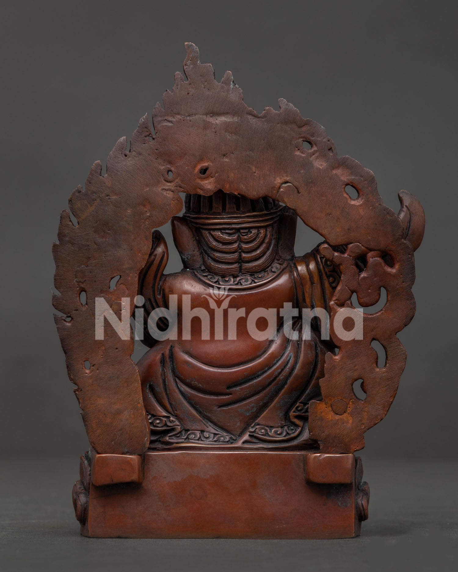 Handmade Oxidized Copper Mahakala Bernagchen Statue.