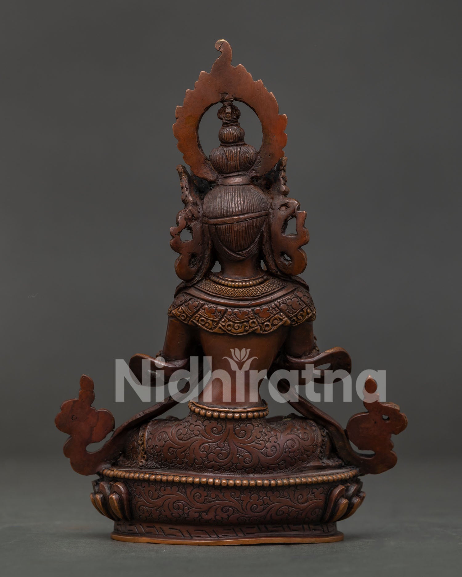 Handmade Oxidized Copper Vajradhara Statue by Newari Artisans from Patan Nepal.