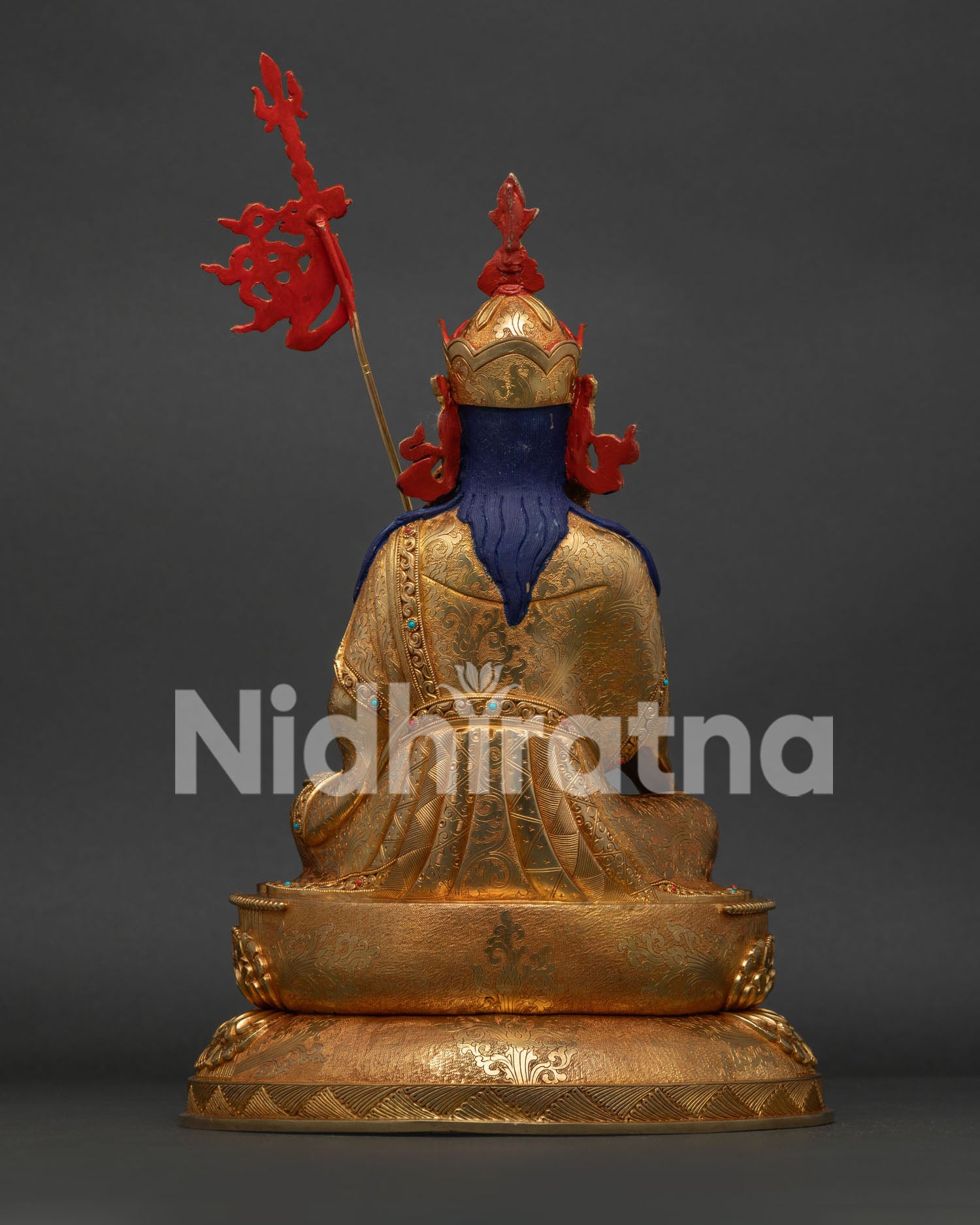Handmade Tsokye Dorje Statue by Newari artisans from Patan, Nepal with floral carvings