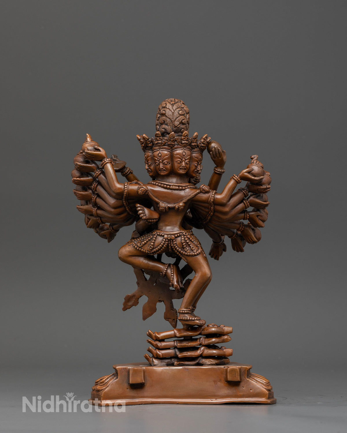 Hevajra with consort nairatmya statue handcrafted by newari artisans from patan nepal.