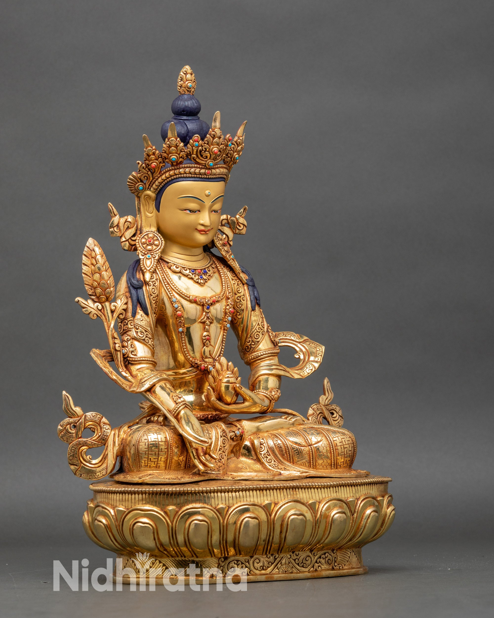 kshitigarbha-lord-jizo-side-view-lotus-throne-cintamani-jewel-himalayan-sacred-art