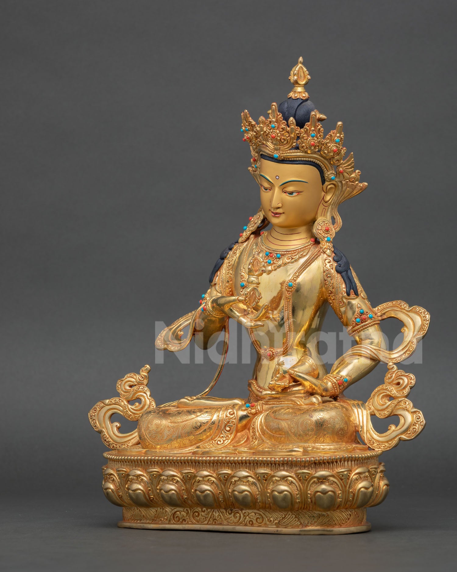Left Side View of Vajrasattva Statue Handcrafted Himalayan Buddhist Art