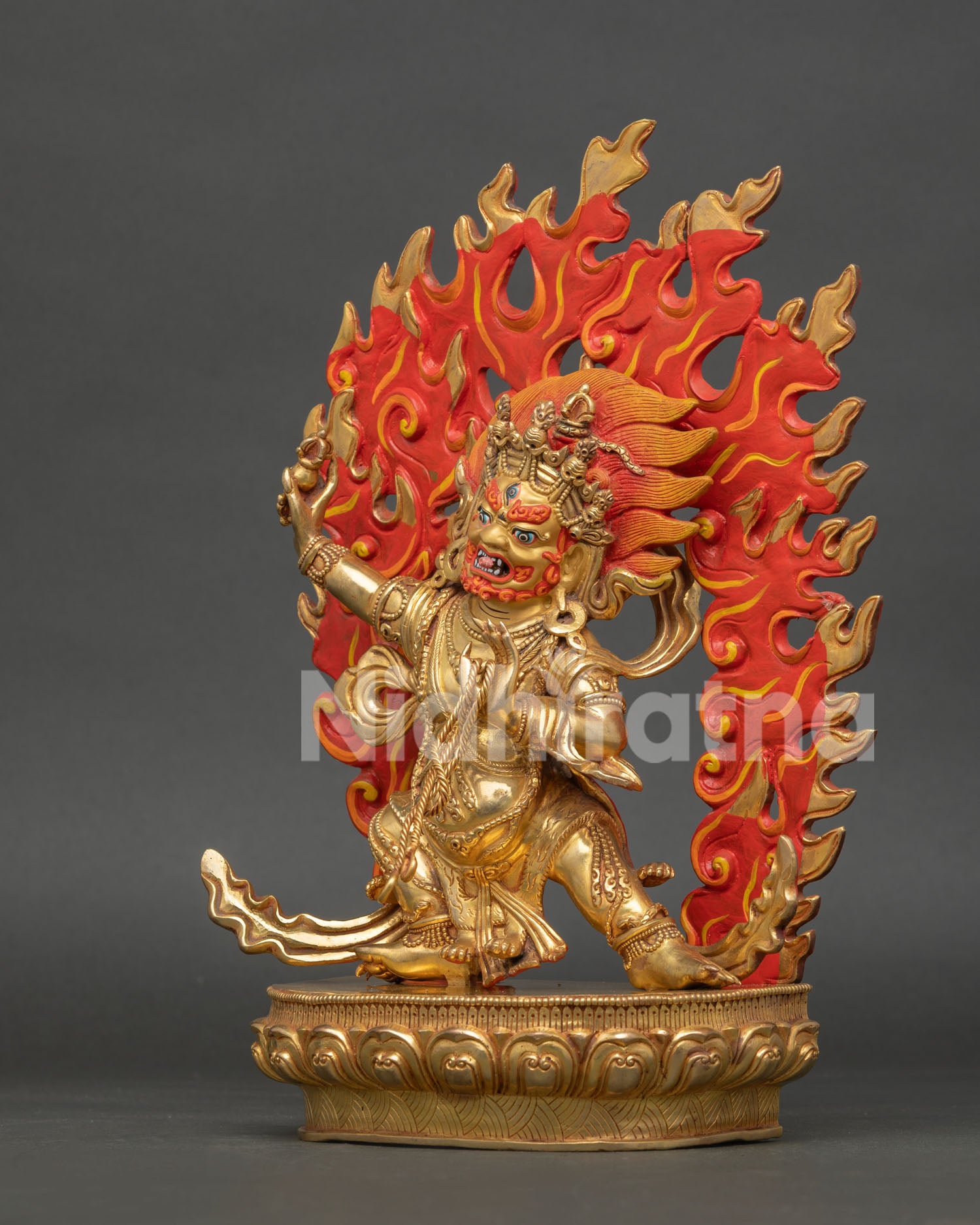 Left Side View Vajrapani Bodhisattva Statue Handcrafted Nepali Art