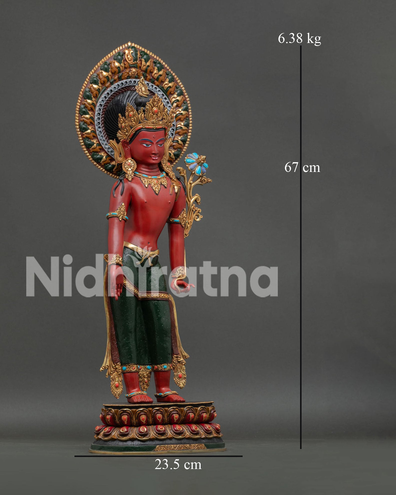 Lokeshwor Statue Standing on Lotus Pedestal with Halo