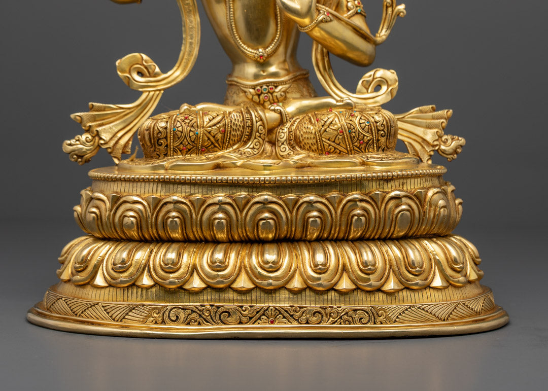 Sacred Manjushri Deity with Flaming Sword Statue