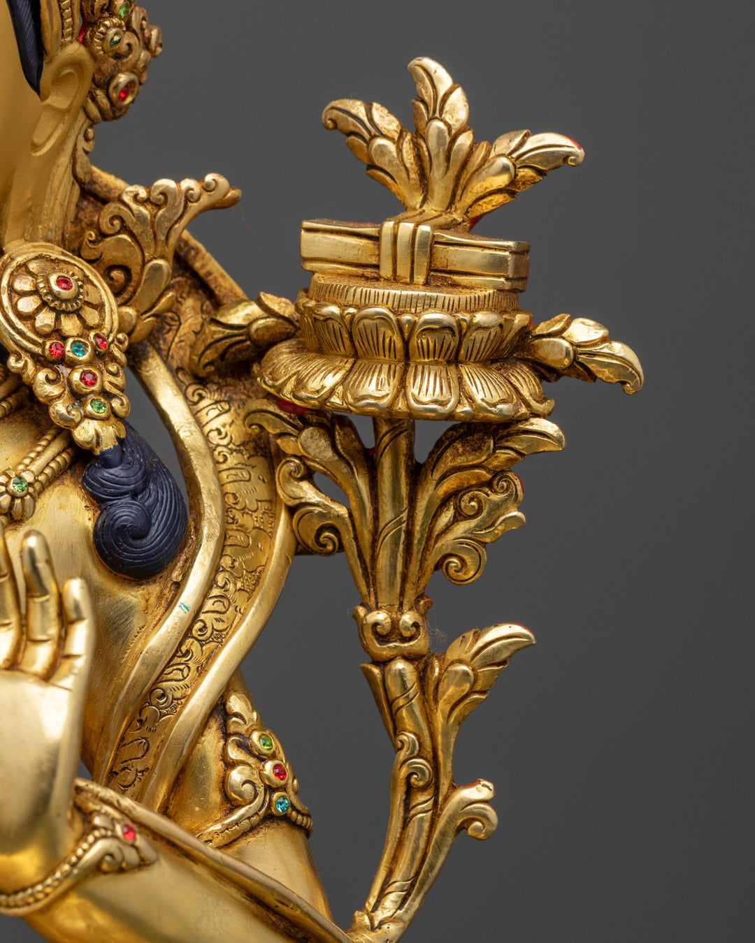 Sacred Manjushri Deity with Flaming Sword Statue