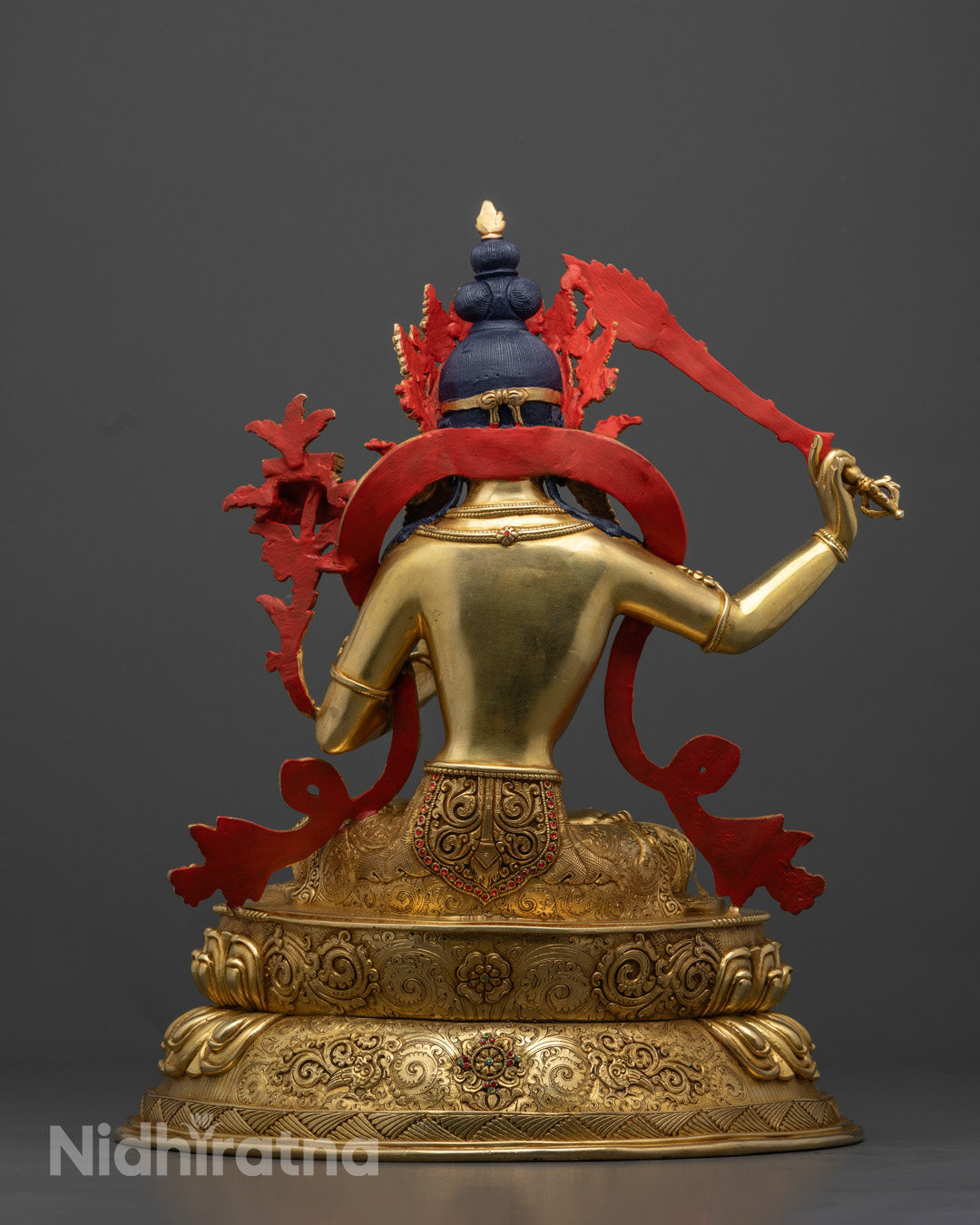 Sacred Manjushri Deity with Flaming Sword Statue