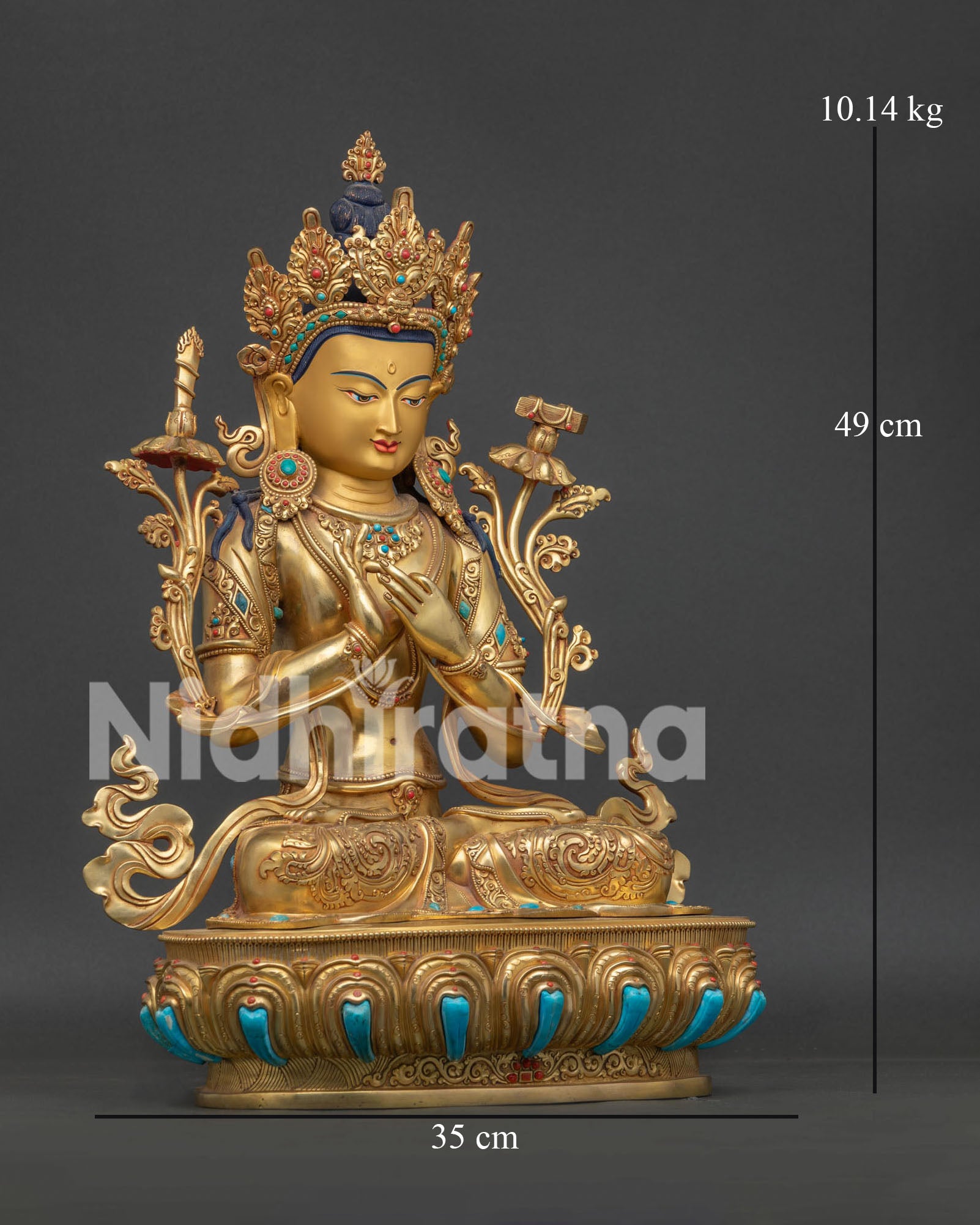 Manjushri Bodhisattva of Wisdom Holding Wisdom Sword and Prajnaparamita Sutra