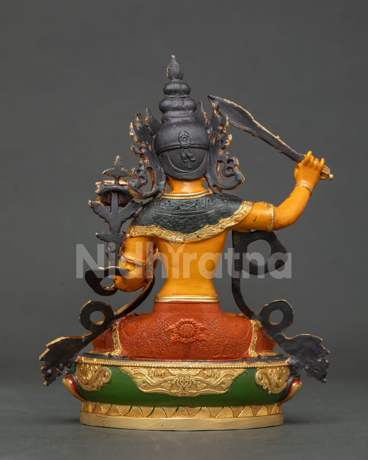 Manjushri Bodhisattva statue handcrafted for Buddhist altar.