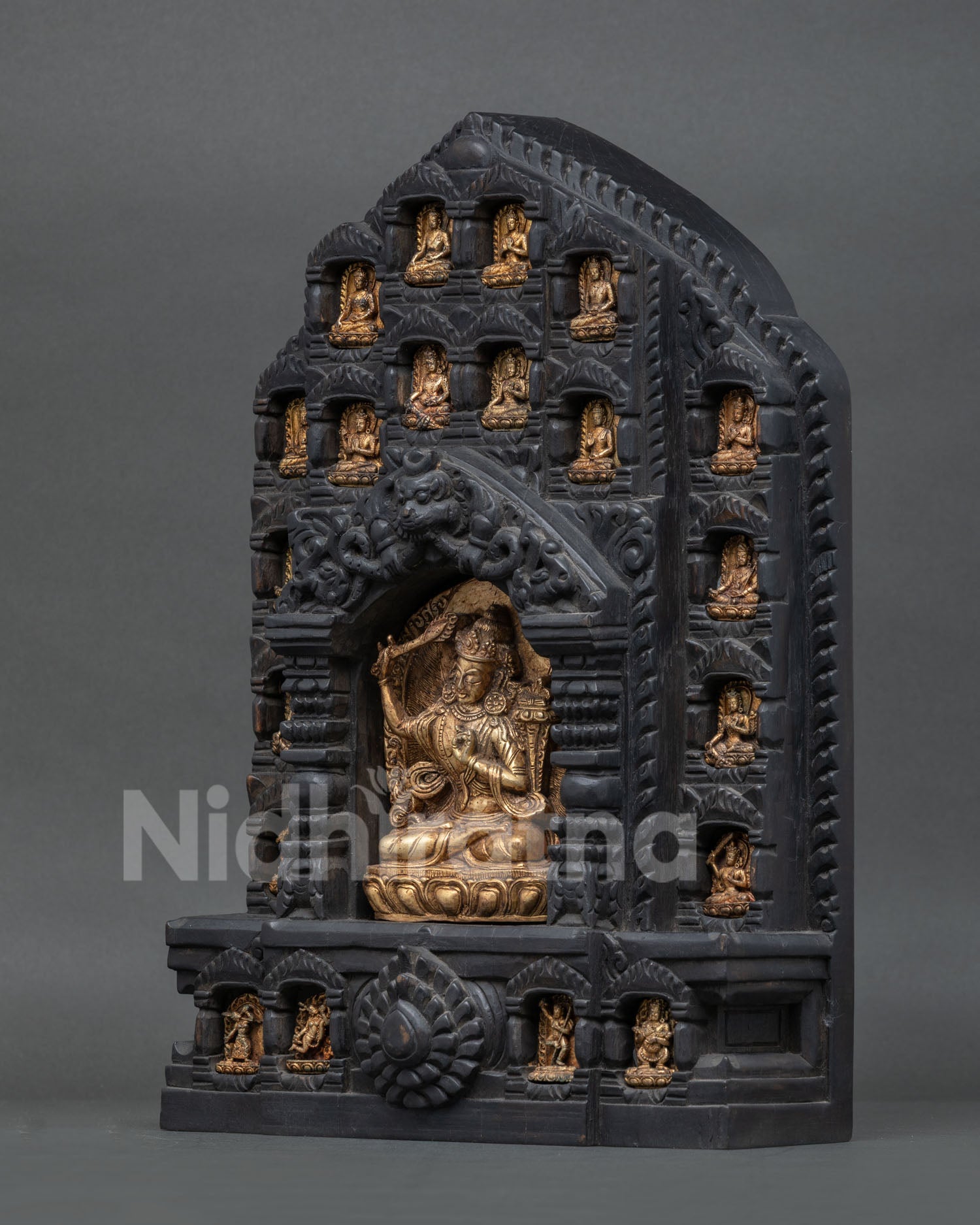 Manjushri Buddhist frame handcrafted by Newari artisans in Patan, Nepal