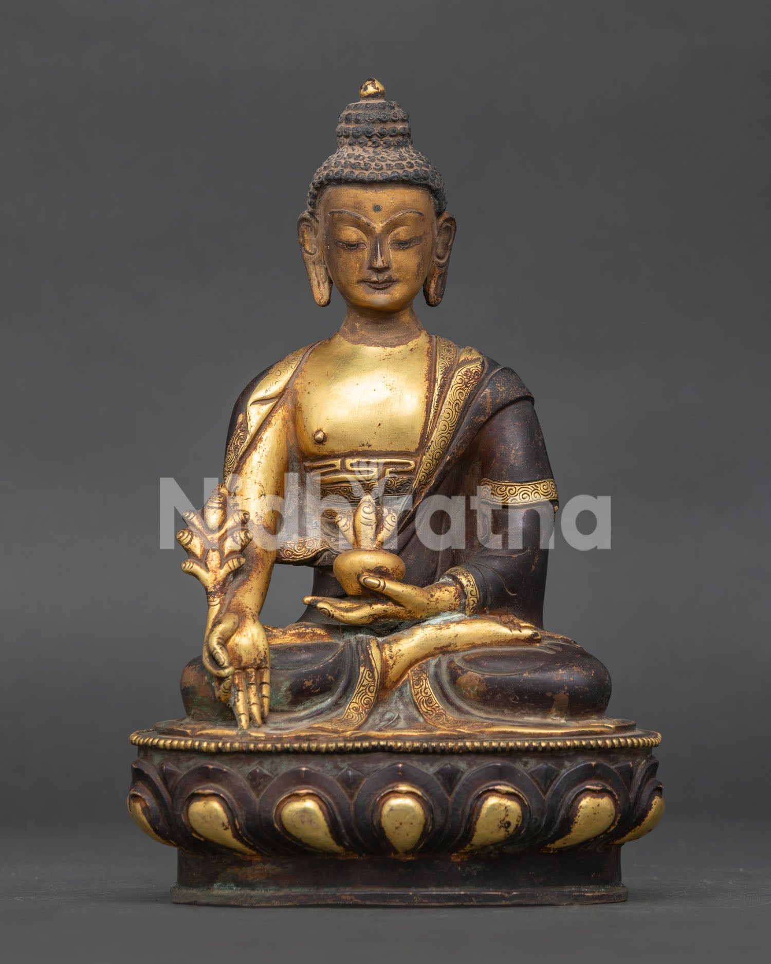 Medicine Buddha Statue Handcrafted by Newari Artisans in Patan Nepal.