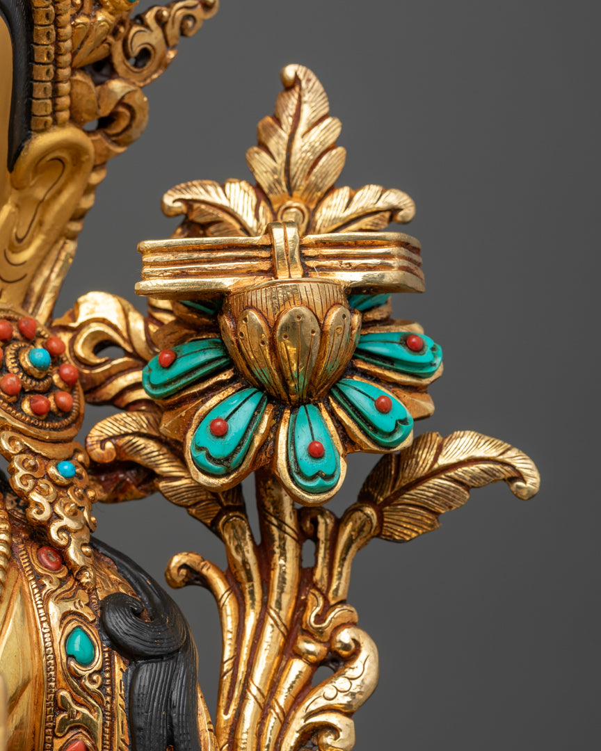 Manjushri Statue | Hand-Carved Himalayan Buddhist Sculpture