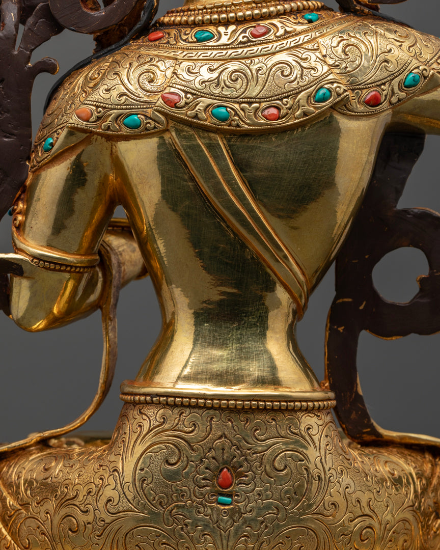 Manjushri Statue | Hand-Carved Himalayan Buddhist Sculpture